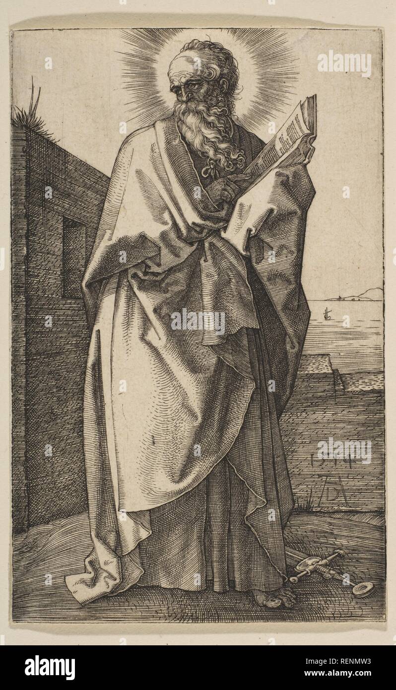 Saint Paul. Künstler: Albrecht Dürer (Deutsch, Nürnberg 1471-1528 Nürnberg). Maße: Blatt: 4 5/8 x 2 7/8 in. (11,7 × 7,3 cm). Datum: 1514. Museum: Metropolitan Museum of Art, New York, USA. Stockfoto
