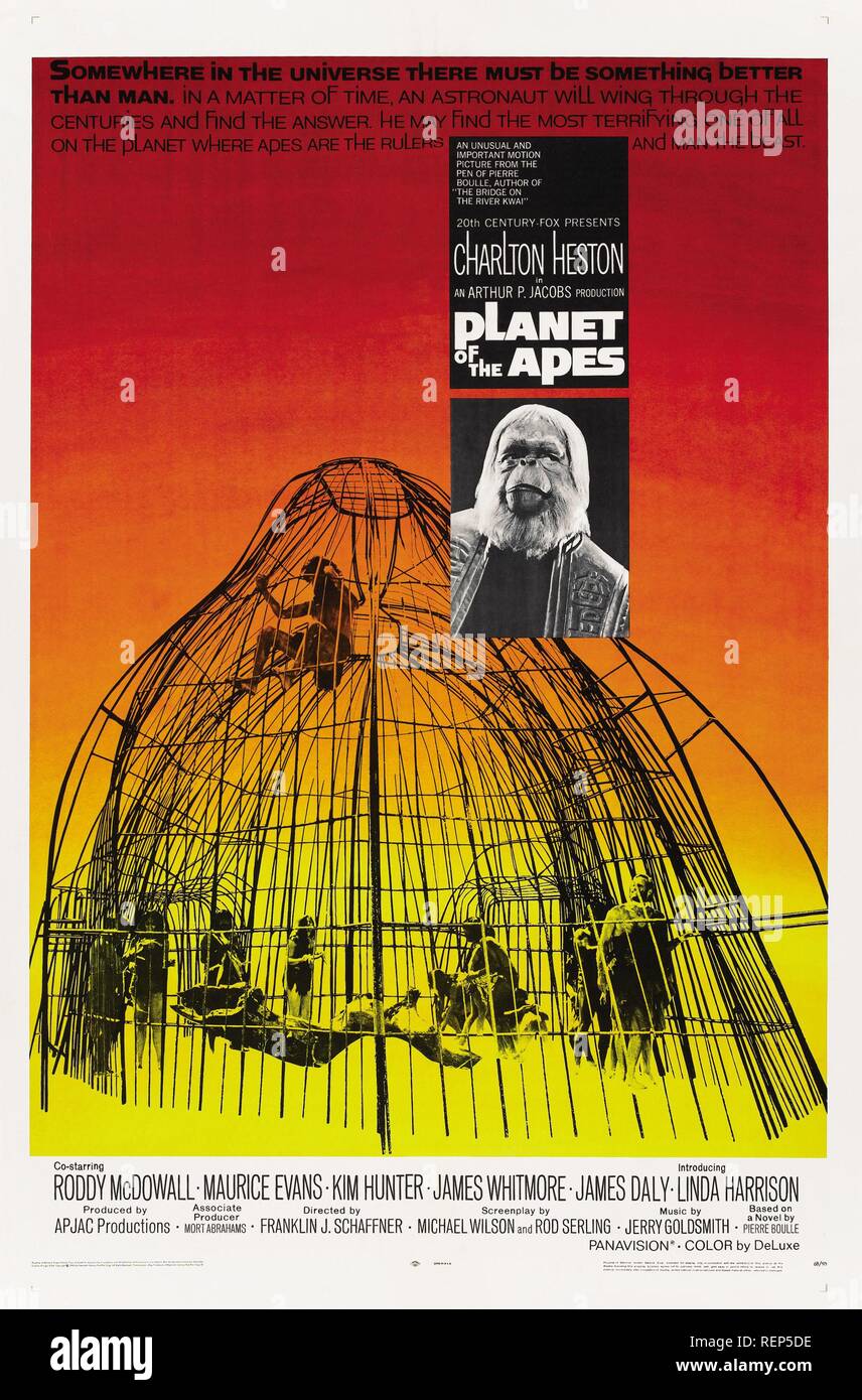 Planet der Affen Jahr: USA 1968 Regie: Franklin J. Schaffner Charlton Heston Poster (USA) Stockfoto