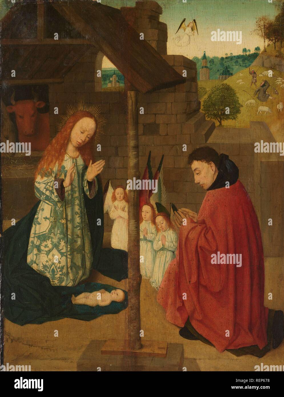 Meister des brunswick diptych die geburt christi Fotos und