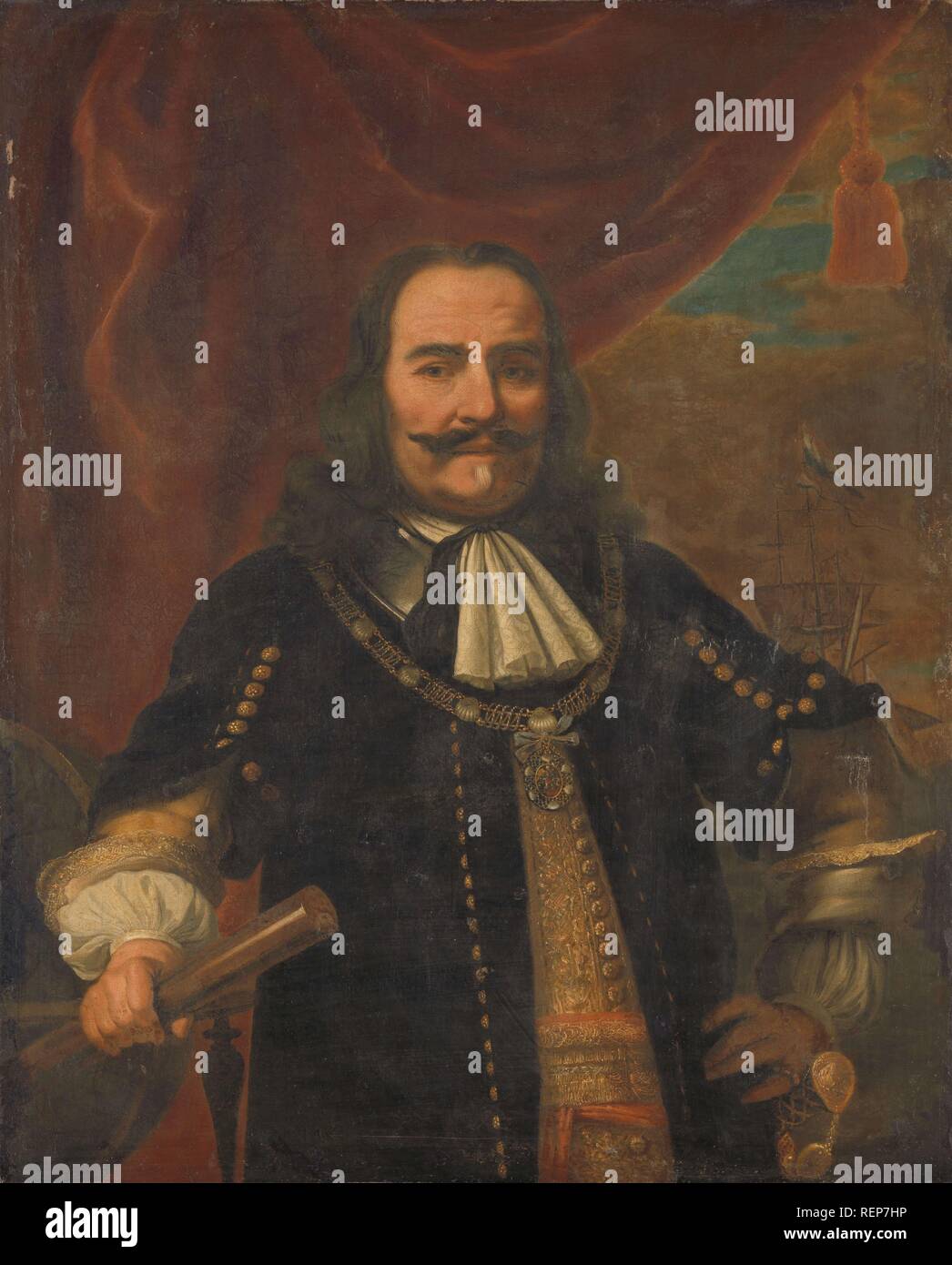 Michiel De Ruyter Adriaensz (1607-1676), Lieutenant Admiral. Datierung: 1650 - 1750. Ort: Niederlande. Maße: Support: h 112 cm x W 90 cm; d 7 cm. Museum: Rijksmuseum, Amsterdam. Autor: Ferdinand Bol (Kopieren nach). Stockfoto