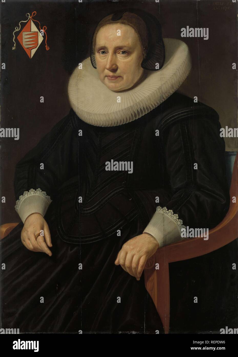 Portrait von Sara Sweerts de Weert, der zweiten Frau von Antonius Antonides van der Linden. Dating: 1636. Maße: H 88 cm x W 63 cm. Museum: Rijksmuseum, Amsterdam. Autor: Hendrik Meerman. Stockfoto