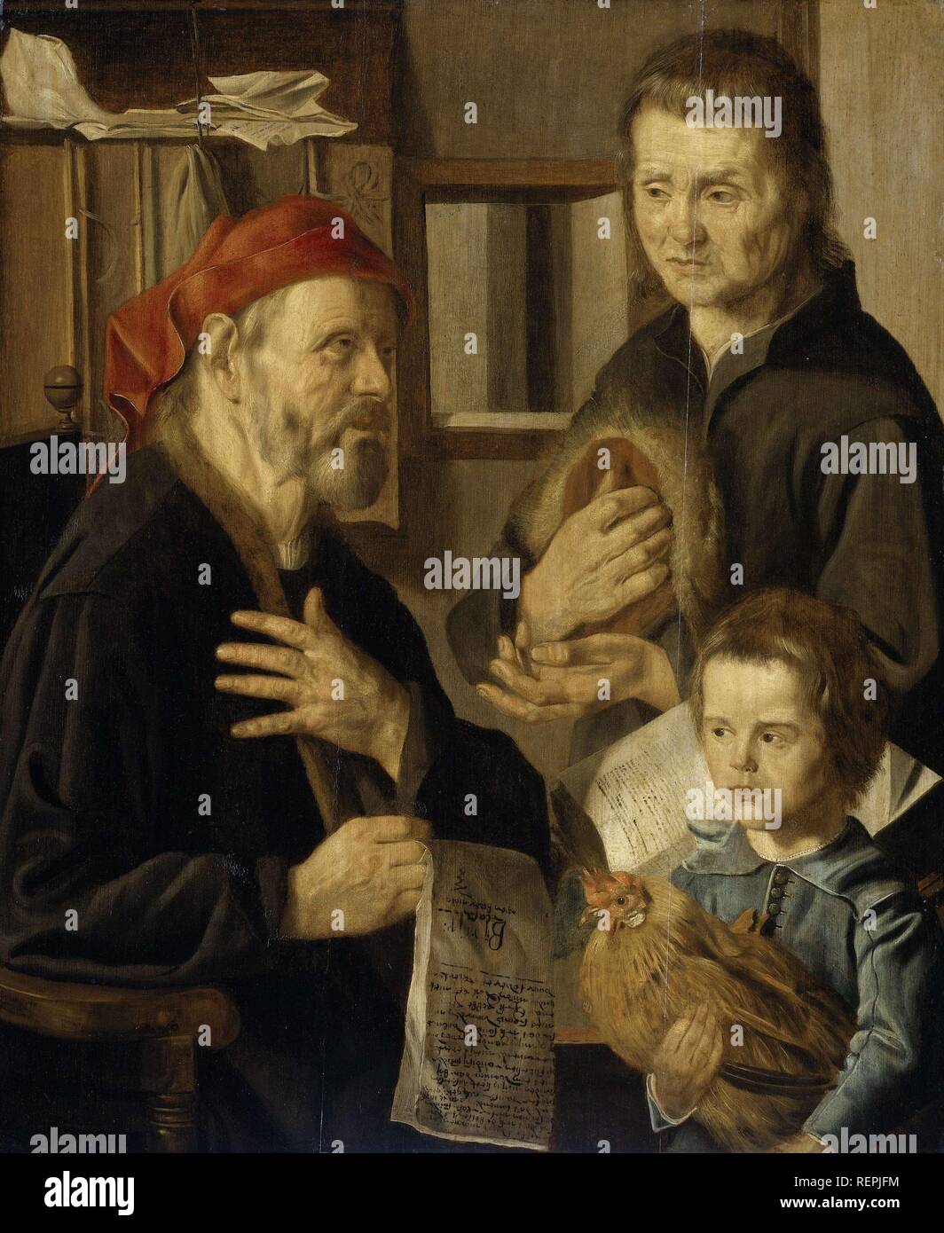 'Amt der Steward (Büro des Notars. Dating: C. 1636. Maße: Support: h 83,3 cm x W 68,8 cm; d 6cm. Museum: Rijksmuseum, Amsterdam. Autor: Jan Woutersz Stap. Stockfoto