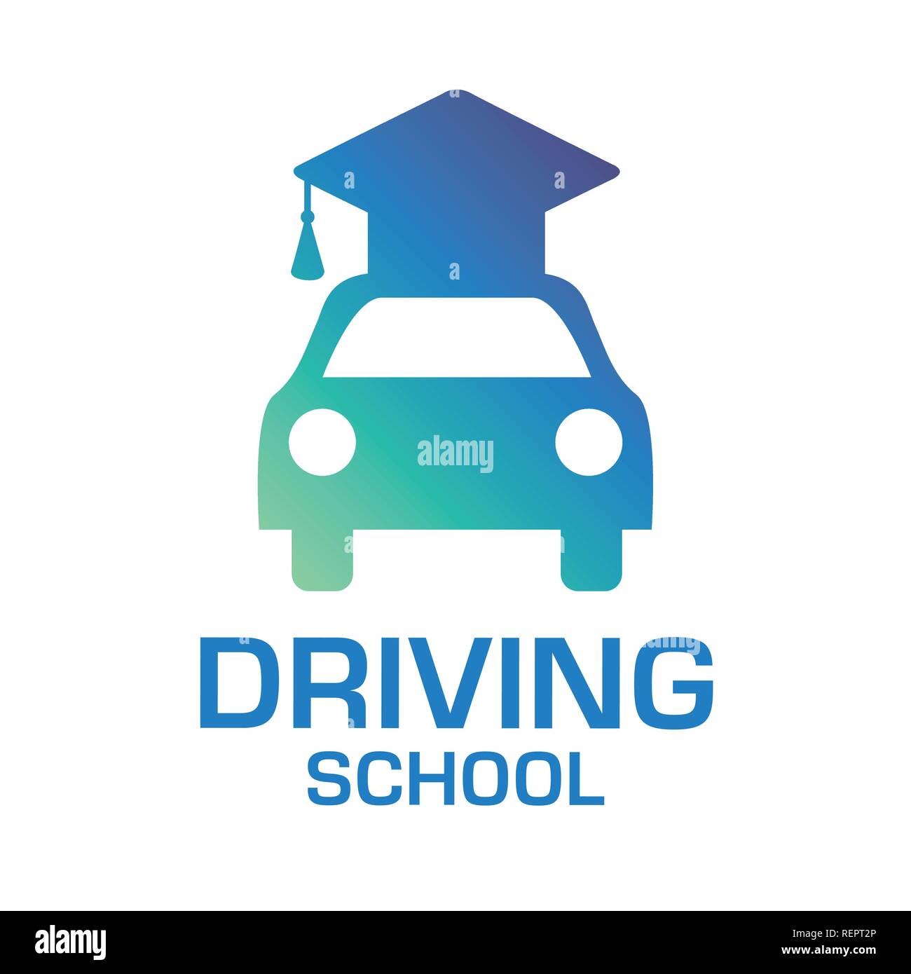 Vektor Logo auf das Thema der Fahrschule, Auto Stock Vektor