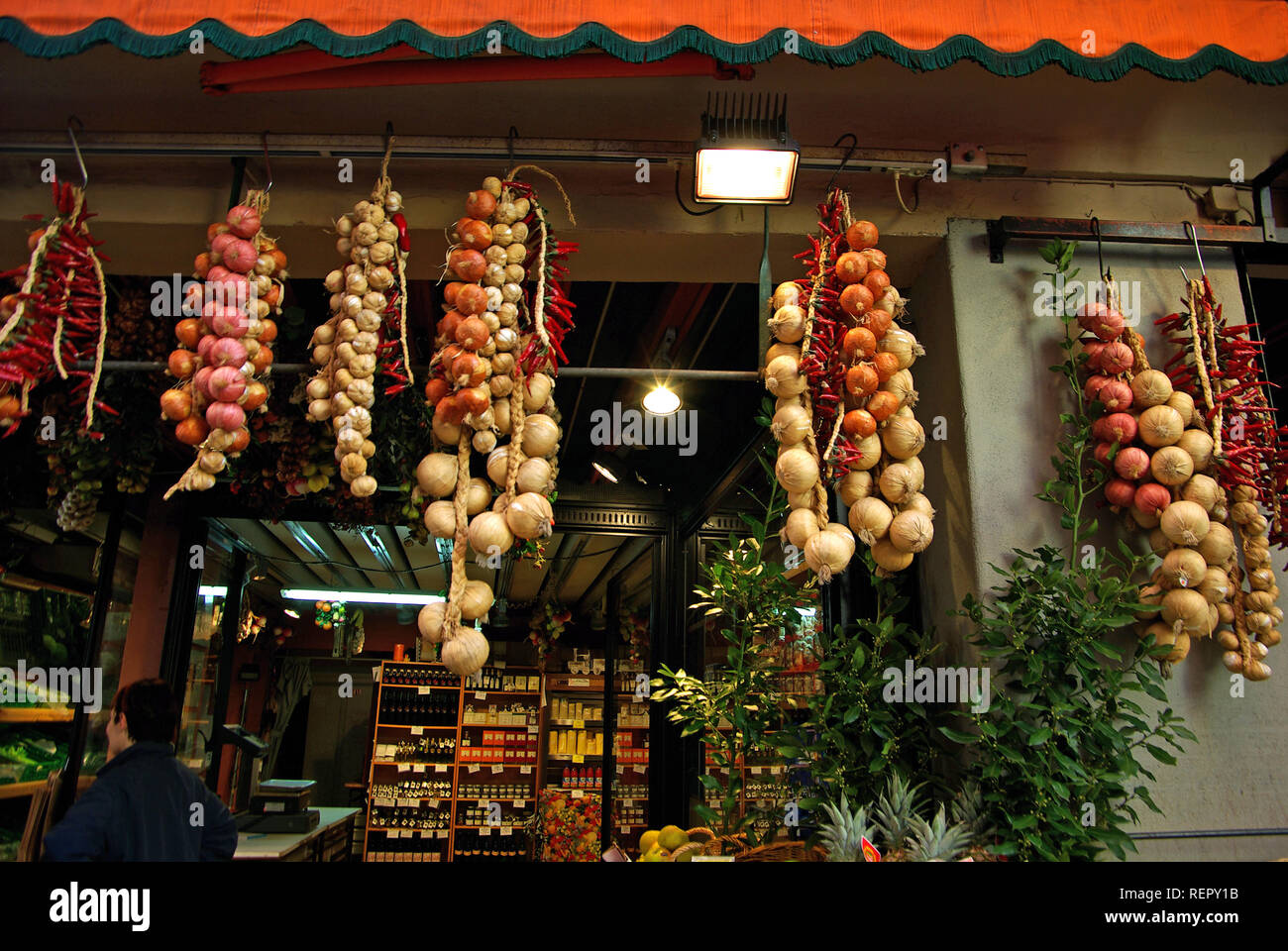 Lugano, Schweiz. Gemüse shop Stockfoto