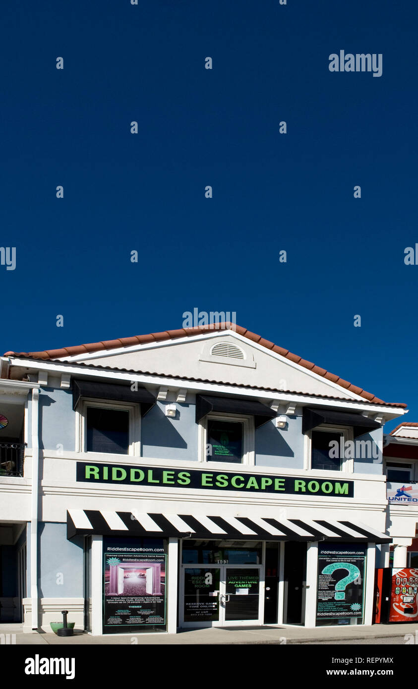 Rätsel Escape-zimmer, Myrtle Beach, SC USA Stockfoto