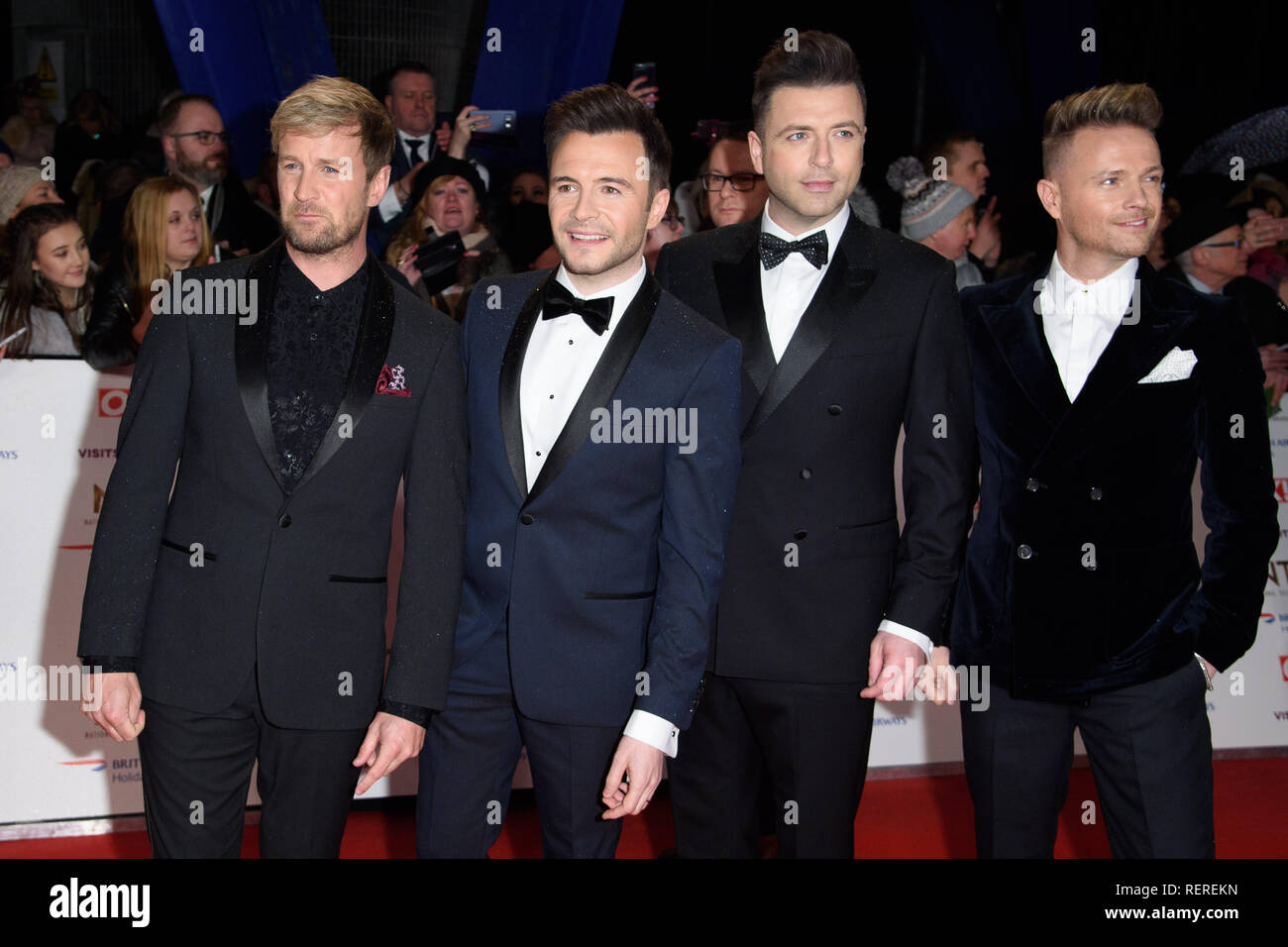 London, Großbritannien. 22 Jan, 2019. LONDON, GROSSBRITANNIEN. Januar 22, 2019: Westlife im nationalen TV Awards 2019 in der O2 Arena in London. Bild: Steve Vas/Featureflash Credit: Paul Smith/Alamy leben Nachrichten Stockfoto