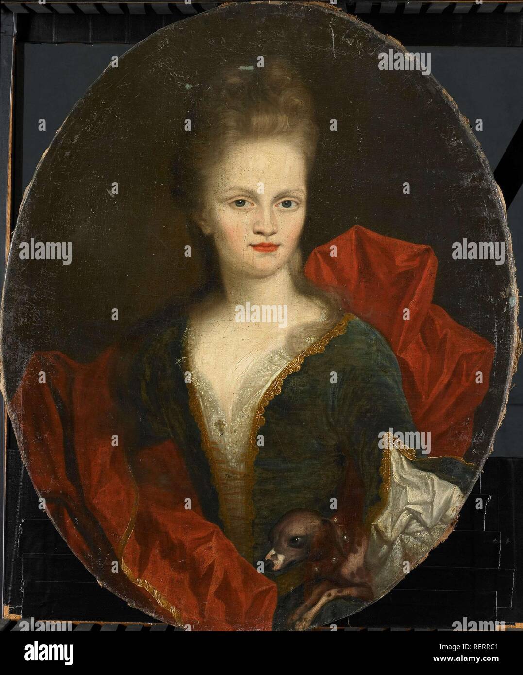 Anna Margaretha van Petcum (1676-1745), Ehefrau von Johan Arnold Zoutman. Datierung: 1690 - 1720. Maße: H 80 cm x W 64,5 cm x d 4 cm; h 88,6 cm x W 73,1 cm x T 9,8 cm. Museum: Rijksmuseum, Amsterdam. Thema: Johan Van Diest. Stockfoto