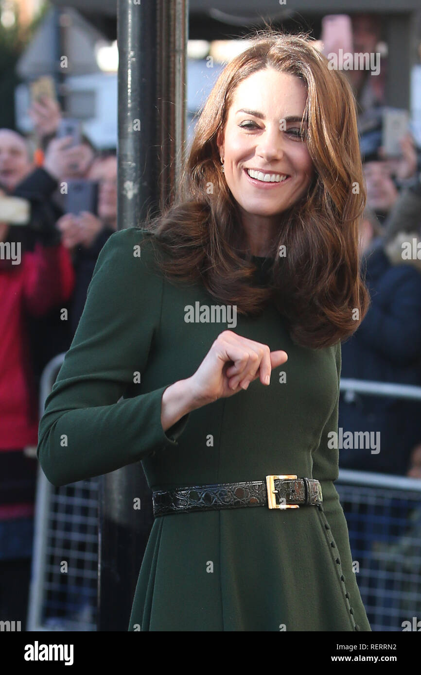 Die Herzogin von Cambridge besuche die Familie Aktion Lewisham Basis, bietet eine Reihe von wertvollen Gemeinschaft Unterstützung für Kinder und Familien im Süden Londons, eine neue nationale Support Line zu starten. Der Besuch wird gehostet von David Holmes CBE, der Hauptgeschäftsführer von Familie Maßnahmen, die ein Mitglied der Lenkungsgruppe der Herzogin. 22. JANUAR 2019. Credit: Trevor Adams/MediaPunch REF: MTX 19248 Stockfoto