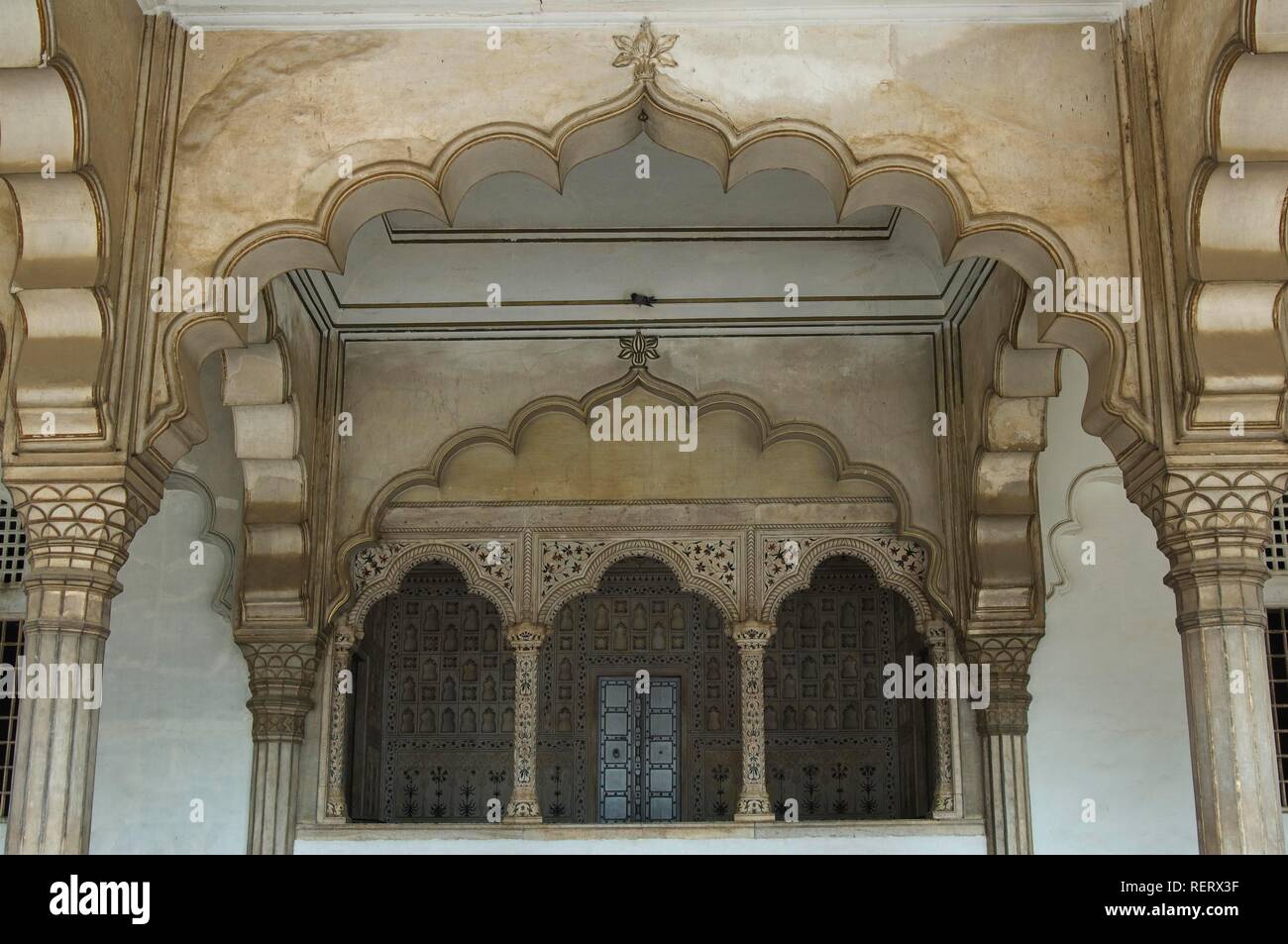 Diwan-i-Aam, Aula, Roten Fort von Agra, UNESCO-Weltkulturerbe, Uttar Pradesh, Indien, Südasien Stockfoto