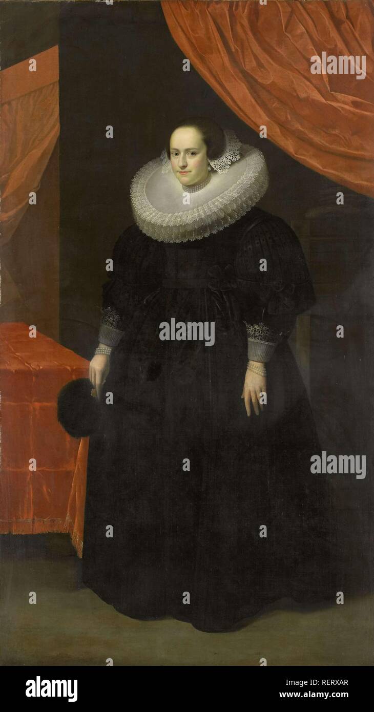 Portrait von Suzanna Moor (1608-57). Dating: in oder nach 1629. Ort: Norden der Niederlande. Maße: Support: h 223 cm x W 127 cm; d 7,5 cm. Museum: Rijksmuseum, Amsterdam. Autor: Cornelis Van Der Voort (Namensnennung zurückgewiesen). Stockfoto