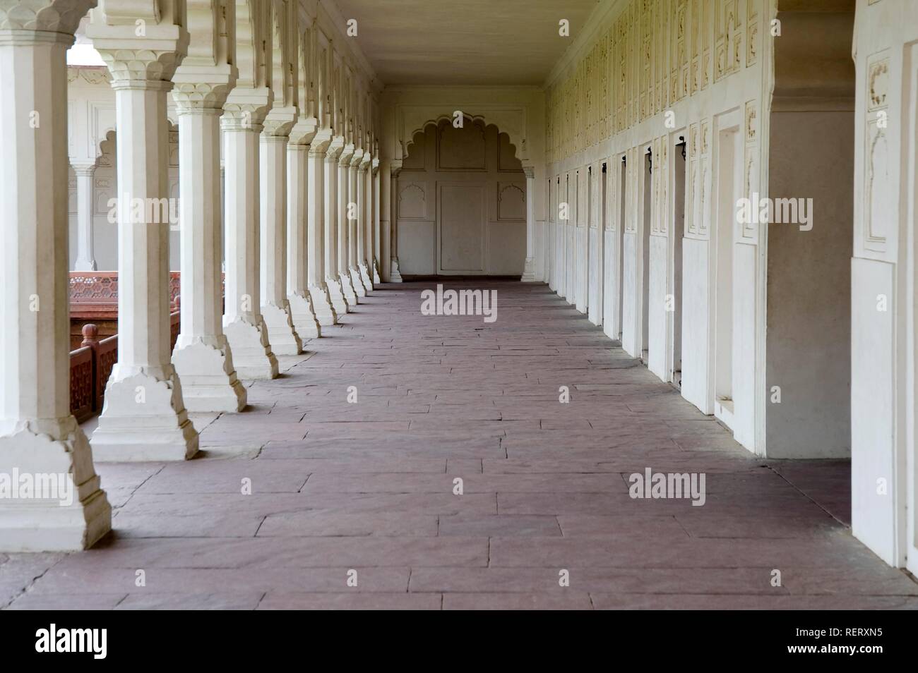 Rote Fort von Agra, Interieur, UNESCO-Weltkulturerbe, Uttar Pradesh, Indien, Südasien Stockfoto