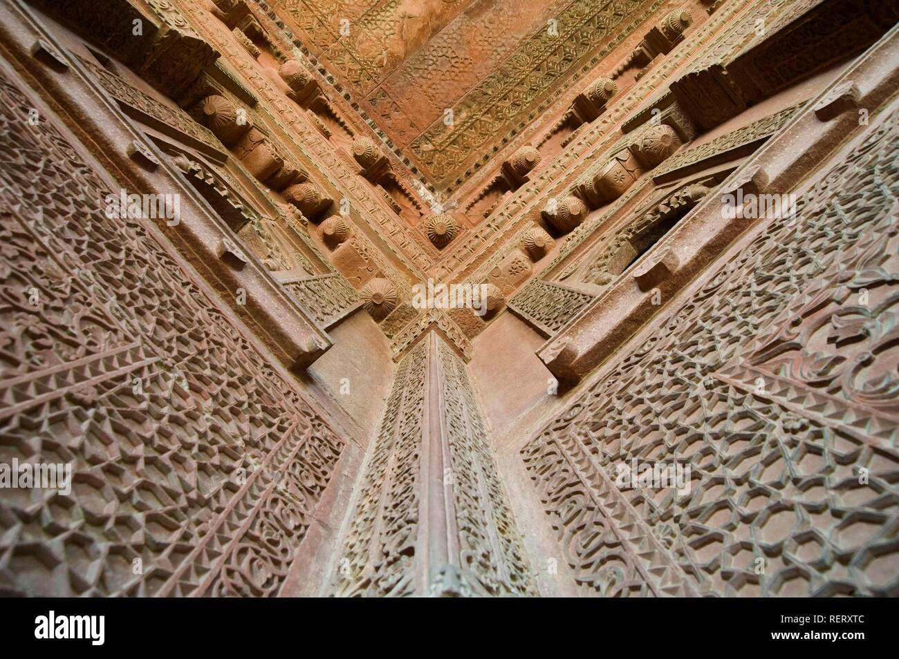 Ratgeber Birbal's Haus, Interieur, UNESCO-Weltkulturerbe, Fatehpur Sikri, Uttar Pradesh, Indien, Südasien Stockfoto