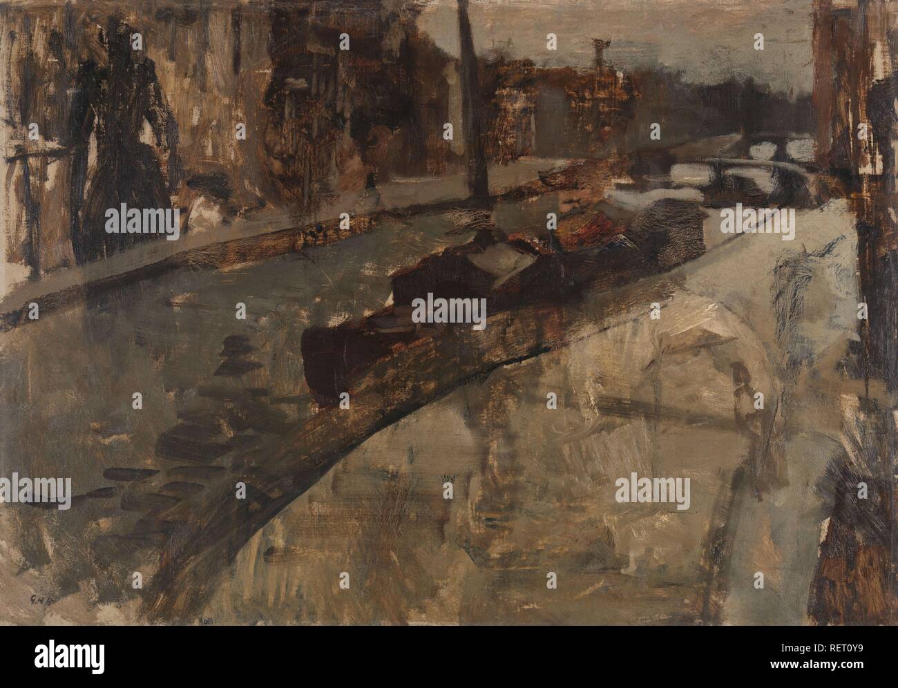 Prinsengracht in der Nähe von der Lauriergracht, Amsterdam. Dating: C. 1880 - C. 1923. Ort: Amsterdam. Maße: H 70,1 cm × w 100,2 cm x T 2,5 cm, H 78,5 cm × w 108,7 cm × d 10 cm.. Museum: Rijksmuseum, Amsterdam. Autor: George Hendrik Breitner (auf Objekt erwähnt). Stockfoto