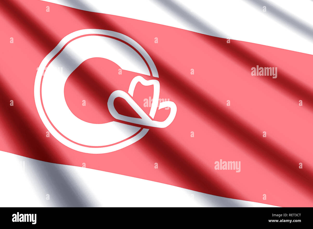 Calgary, Alberta winken und closeup flag Abbildung. Perfekt für Hintergrund oder Textur. Stockfoto