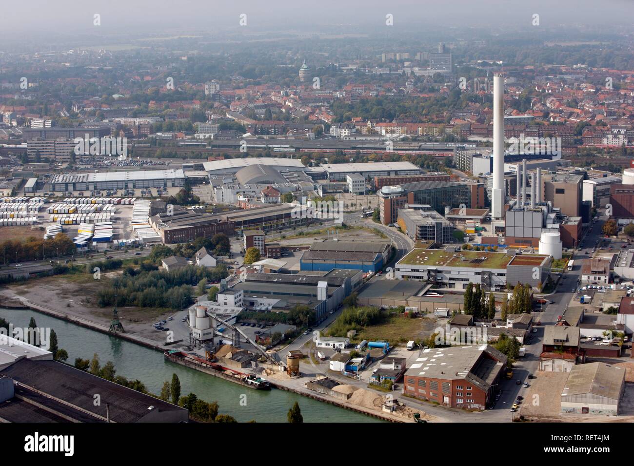 Münster Hafen mit Gas- und Dampfturbinen, Combined Cycle, im Blockheizkraftwerk Stockfoto