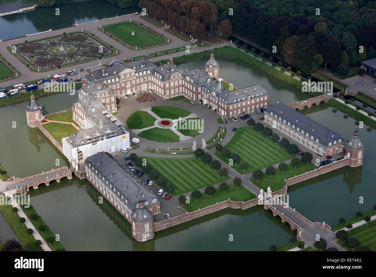 Schloss Nordkirchen, das größte Wasserschloss Westfalens, die, unter anderem, die Finanzen der Universität North Stockfoto