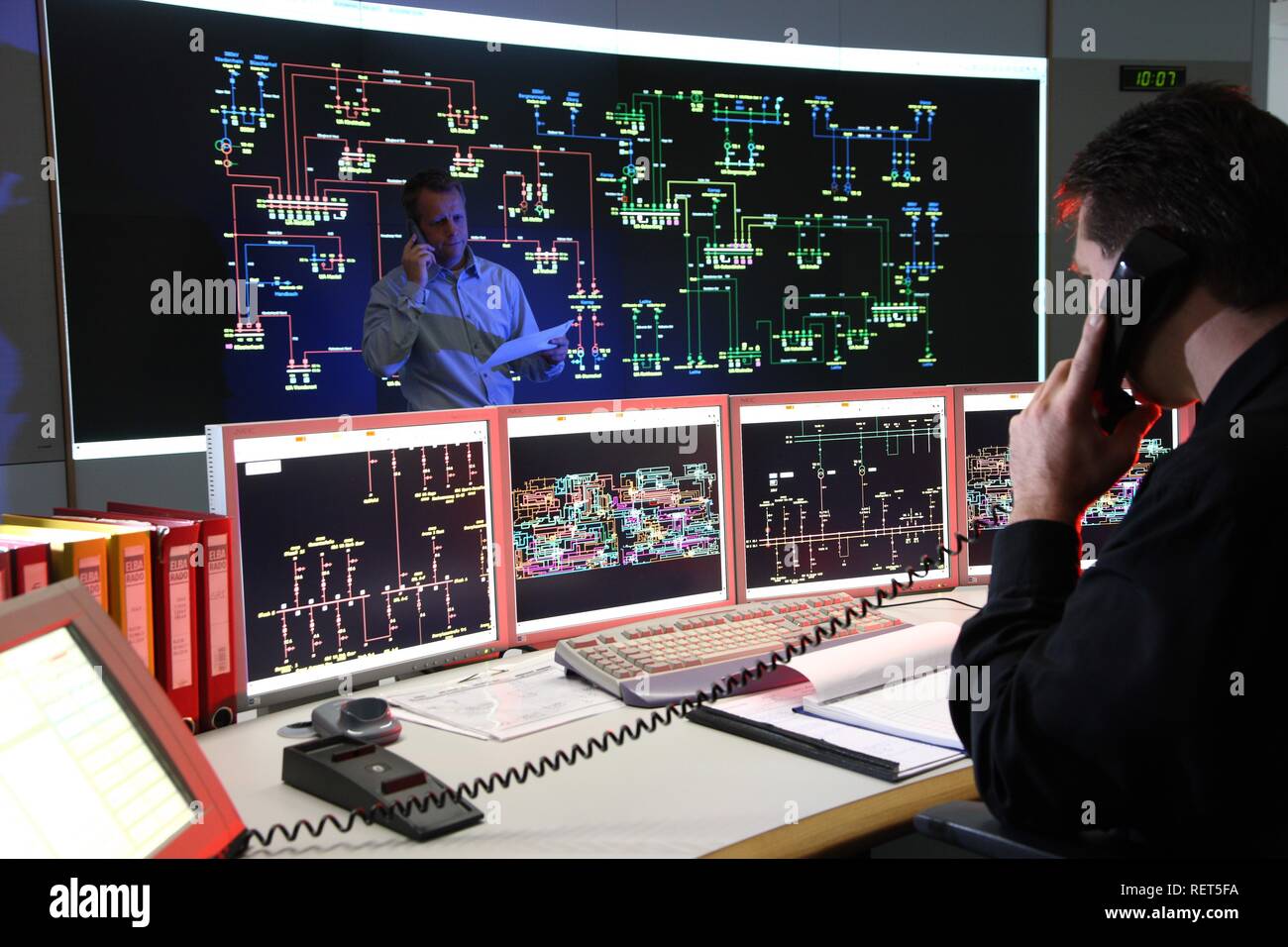 Power Control Center, der ELE Emscher Lippe Energie GmbH, ein subsiduary des RWE, der regionalen Energie Stockfoto