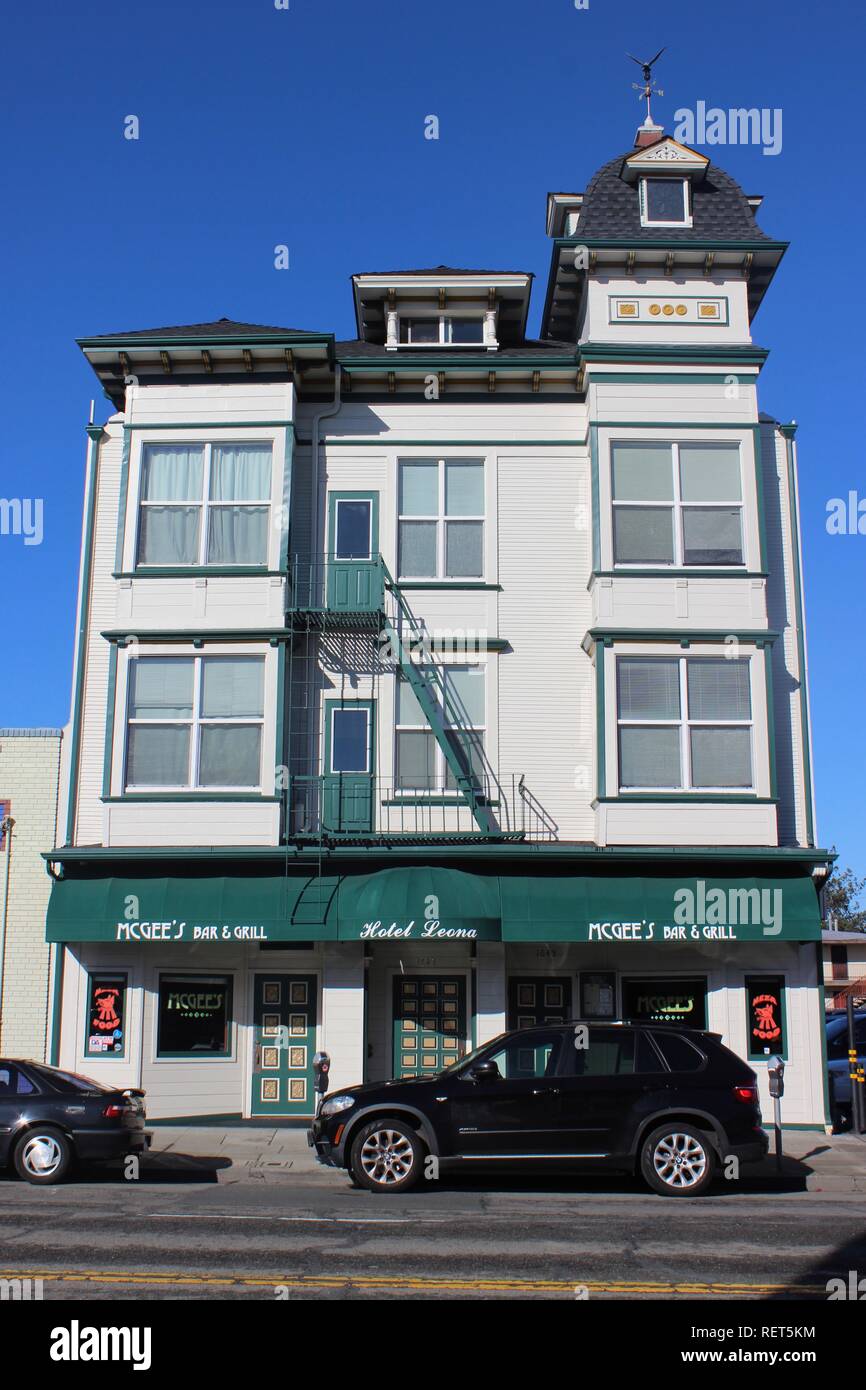 Hotel Leona, gebaut 1896, Alameda, Kalifornien Stockfoto