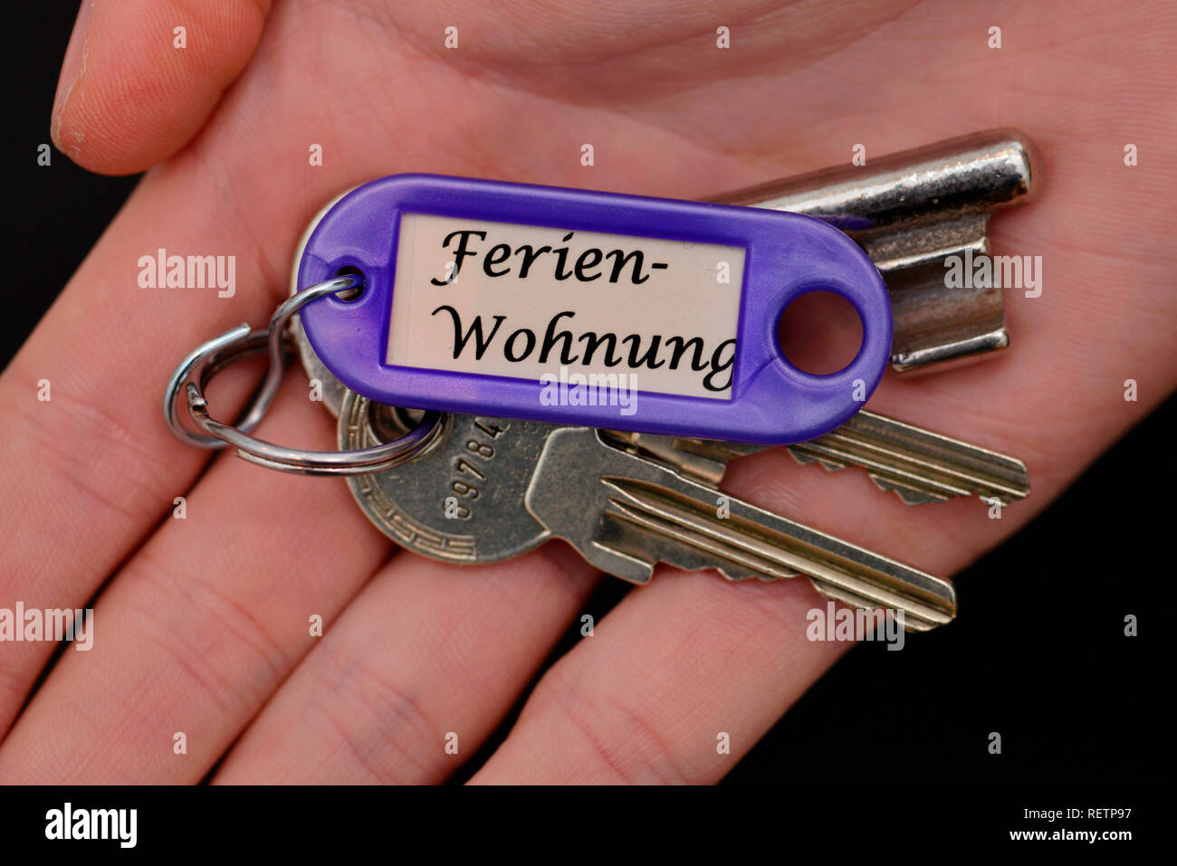 Schlüssel für die Ferienwohnung Stockfoto