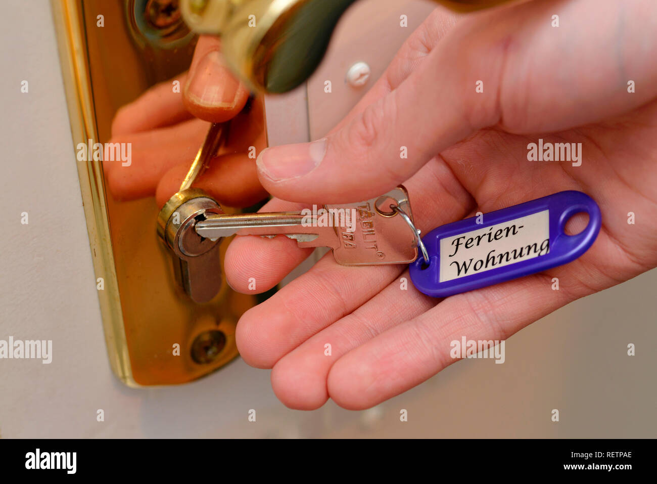Schlüssel für die Ferienwohnung Stockfoto