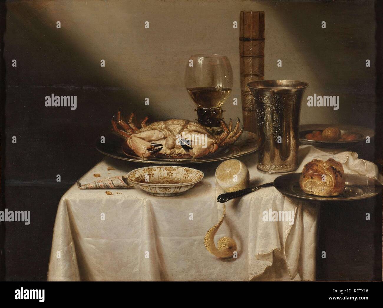 Immer noch leben. Dating: C. 1644 - C. 1666. Maße: H 60 cm x W 82,5 cm; d 5 cm. Museum: Rijksmuseum, Amsterdam. Autor: Jan Albertsz. Rotius (vom Künstler signiert). Stockfoto