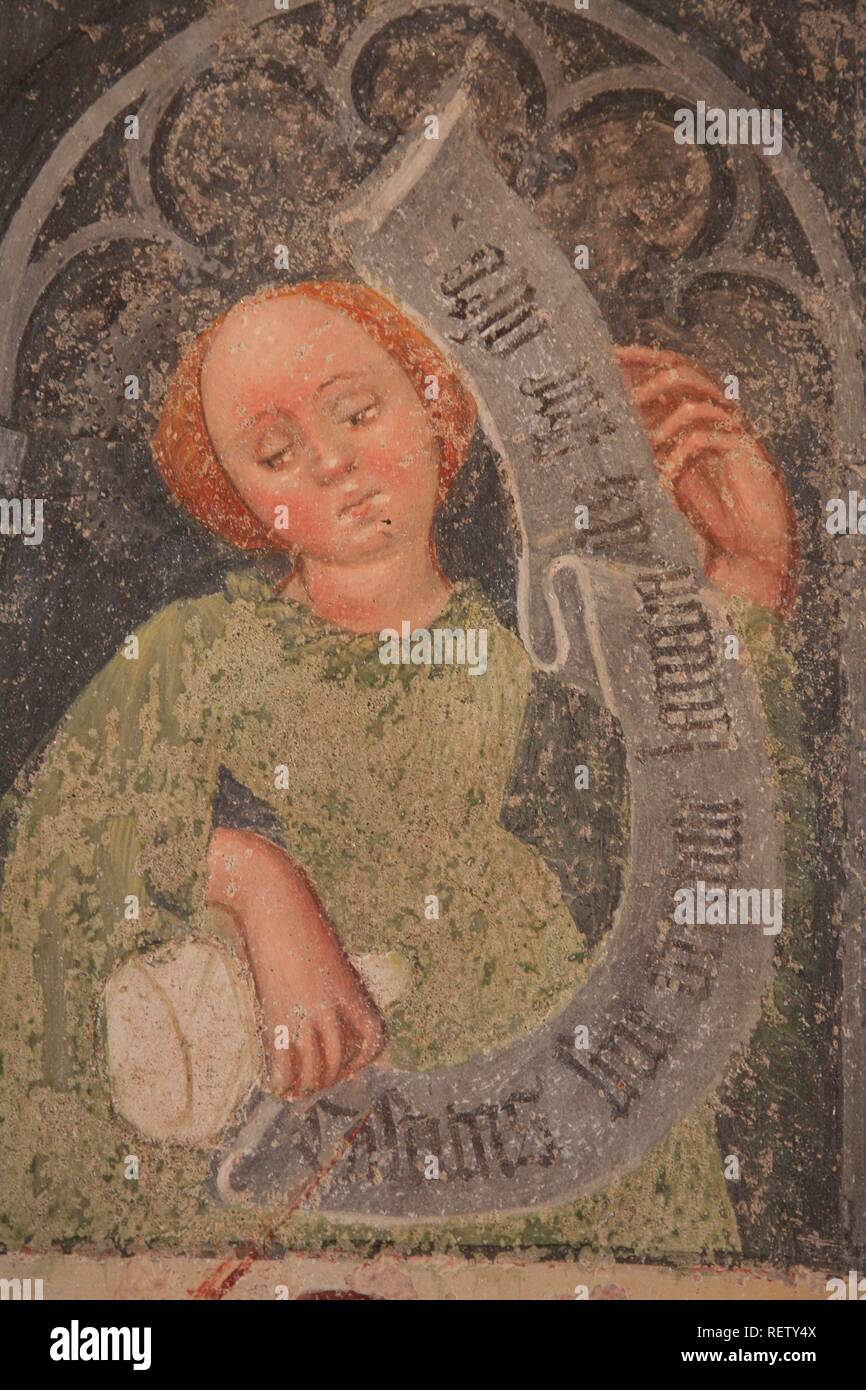 Romanische Fresken, Sankt Jakob in Kastelaz, Tramin, Südtirol, Italien, Europa Stockfoto