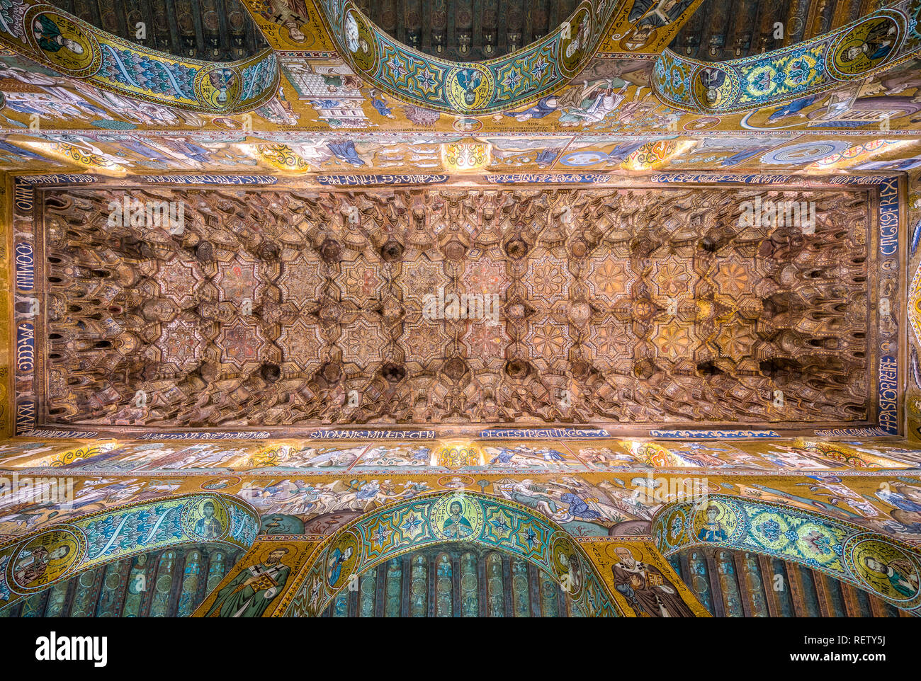Pfalzkapelle aus dem Norman Palast (Palazzo dei Normanni) in Palermo. Sizilien, Italien. Stockfoto