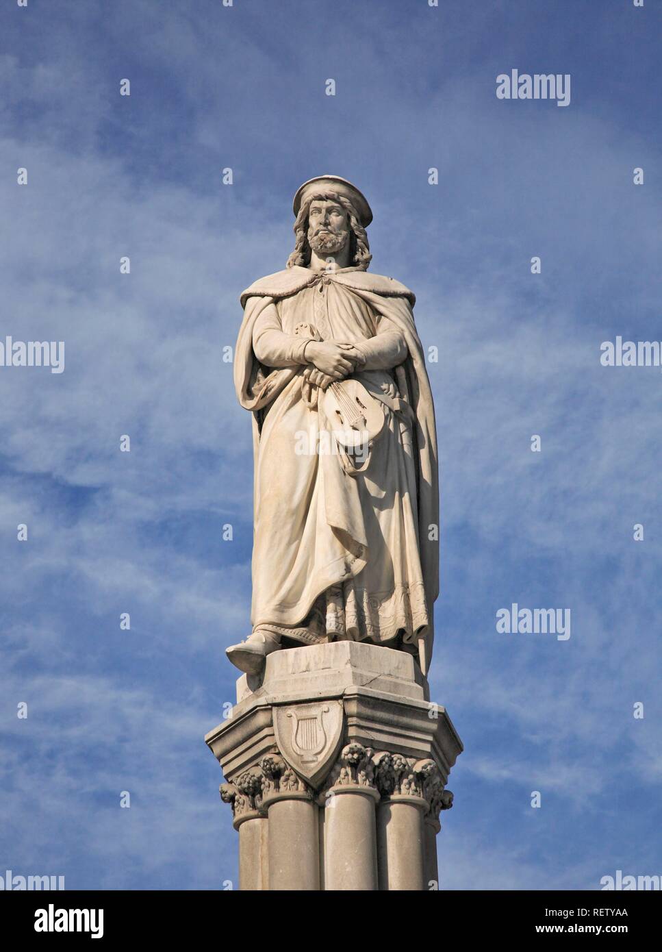 Statue des Walther von der Vogelweide, Bozen, Südtirol, Italien, Europa Stockfoto
