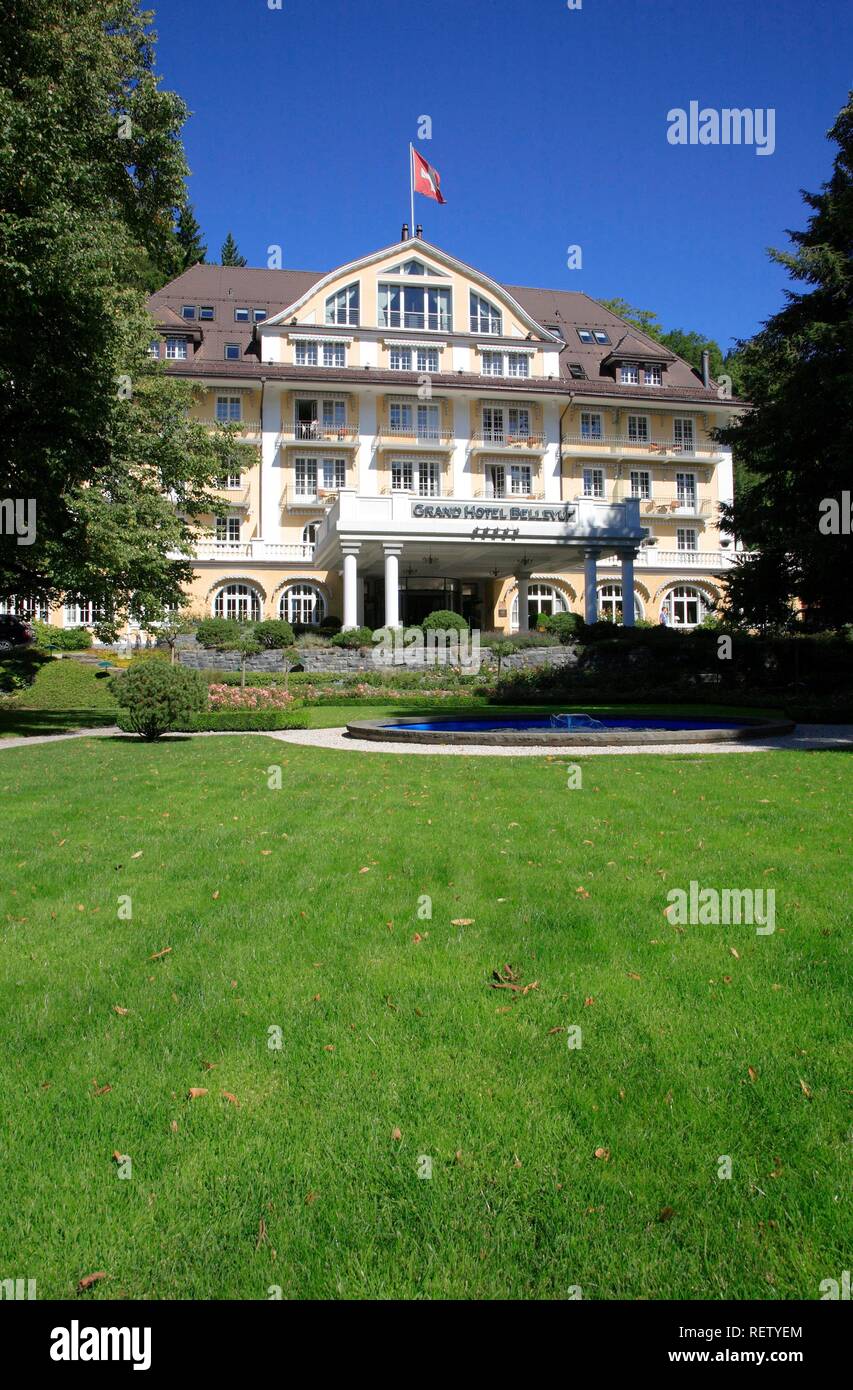 Grand Hotel Bellevue, Gstaad, Berner Oberland, Schweiz, Europa Stockfoto