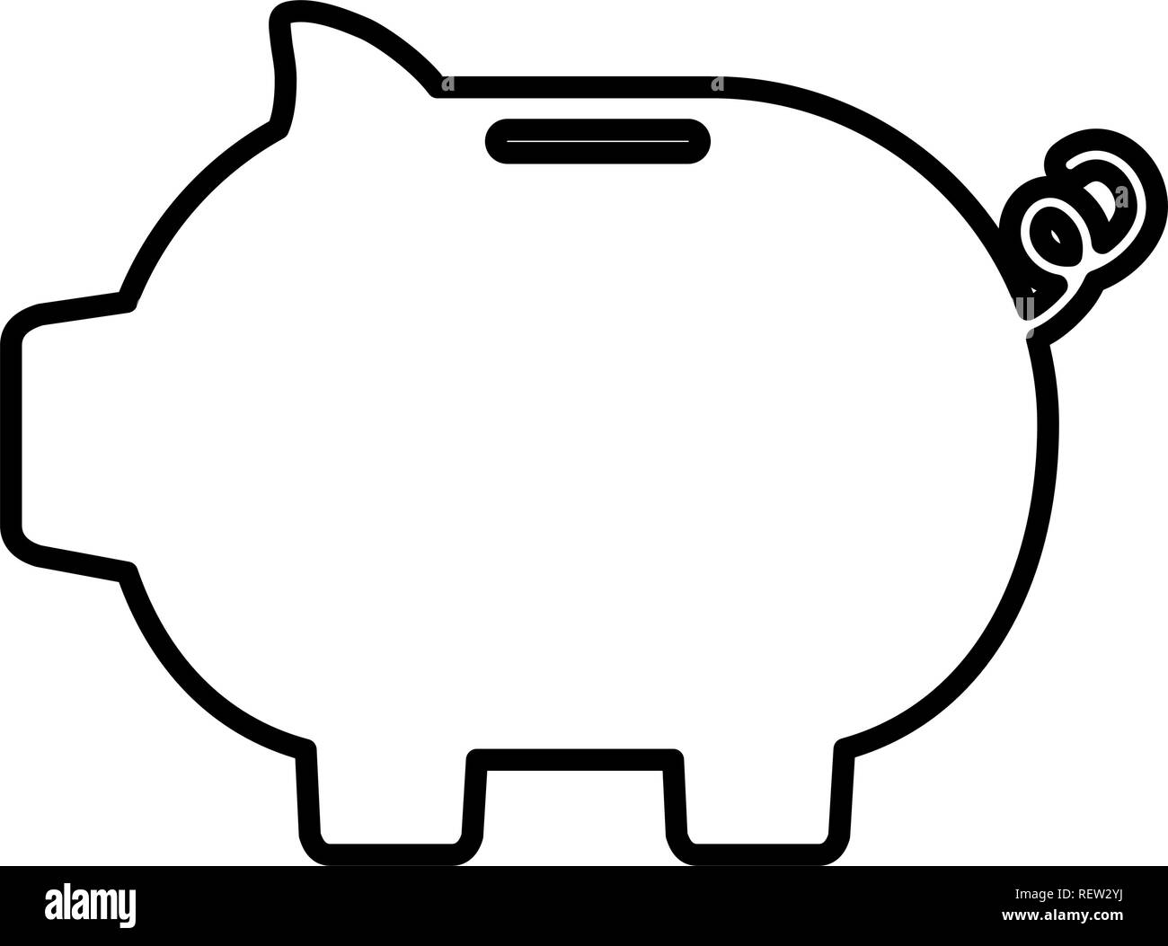 Piggy Bank Symbol auf weißem Hintergrund, Vector Illustration Stock Vektor