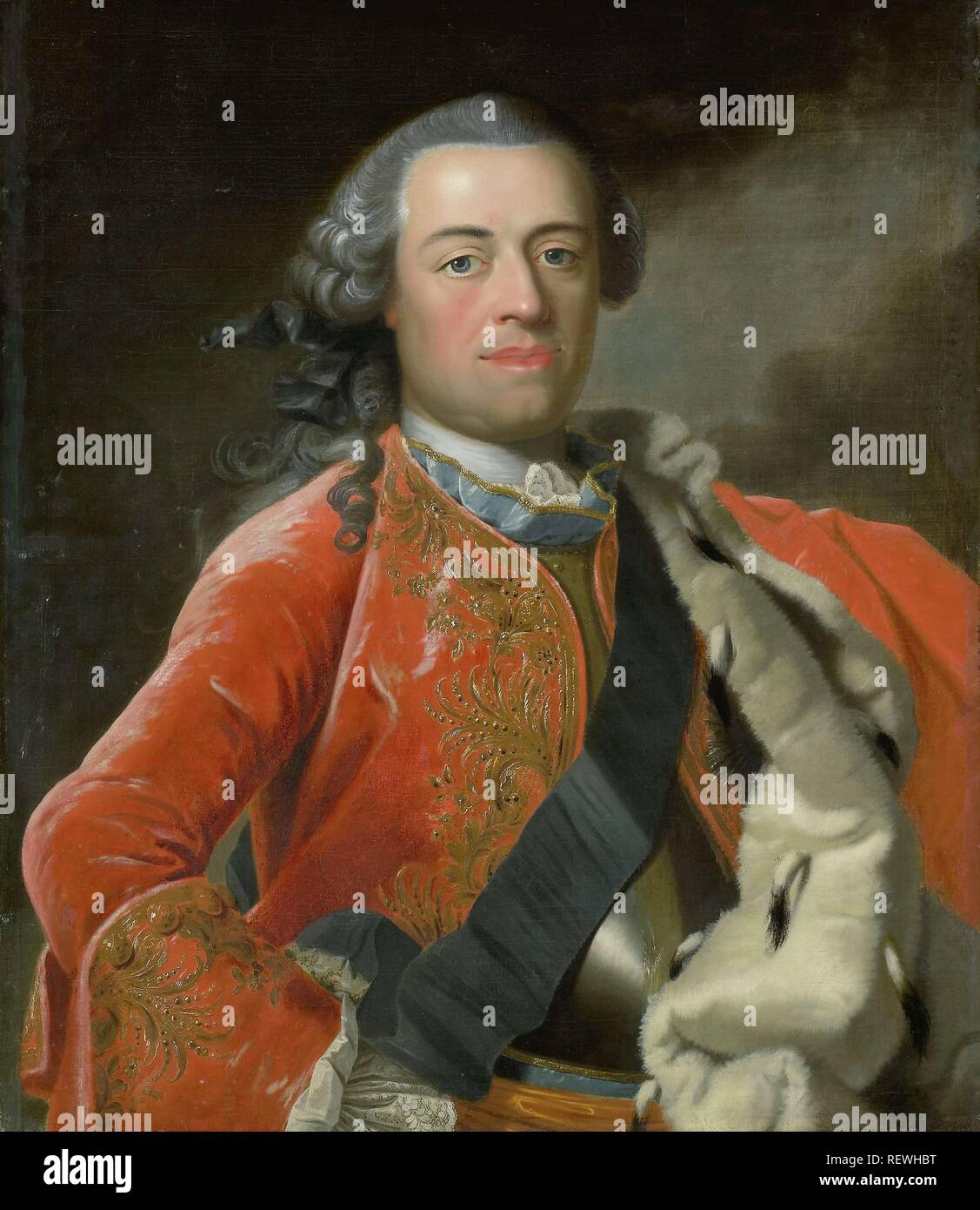 Portrait von Wilhelm IV., Fürst von Orange. Dating: C. 1750. Ort: Norden der Niederlande. Maße: H 82,5 cm x W 70,5 cm; d 13 cm. Museum: Rijksmuseum, Amsterdam. Thema: Frans van der Mijn (Namensnennung zurückgewiesen). Stockfoto