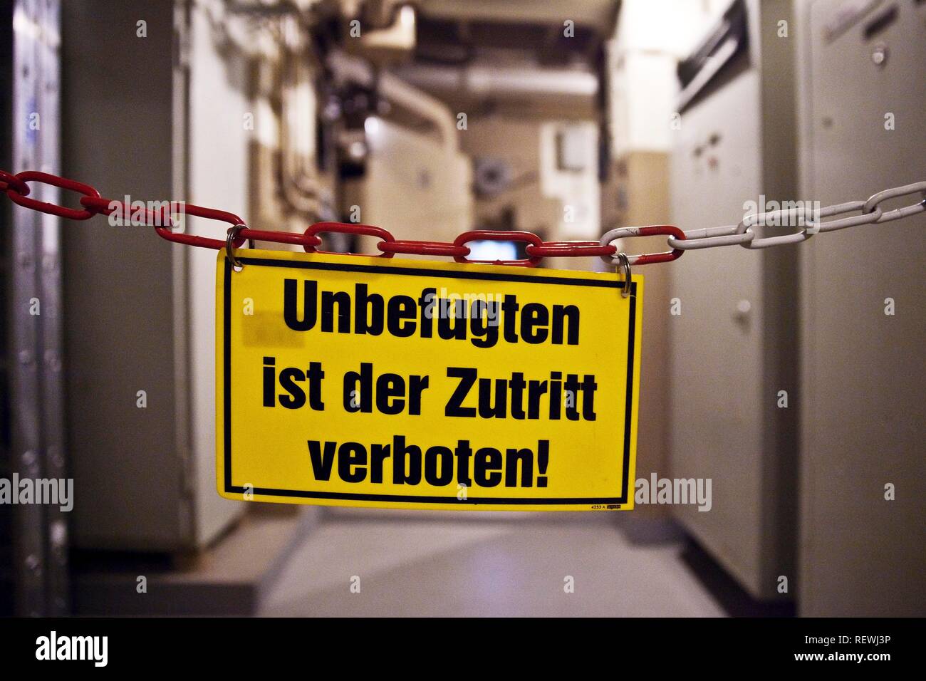 Zugriff verboten, Dokumentation Zentrum Regierungsbunker, Bad Neuenahr-Ahrweiler, Rheinland-Pfalz, Deutschland Stockfoto