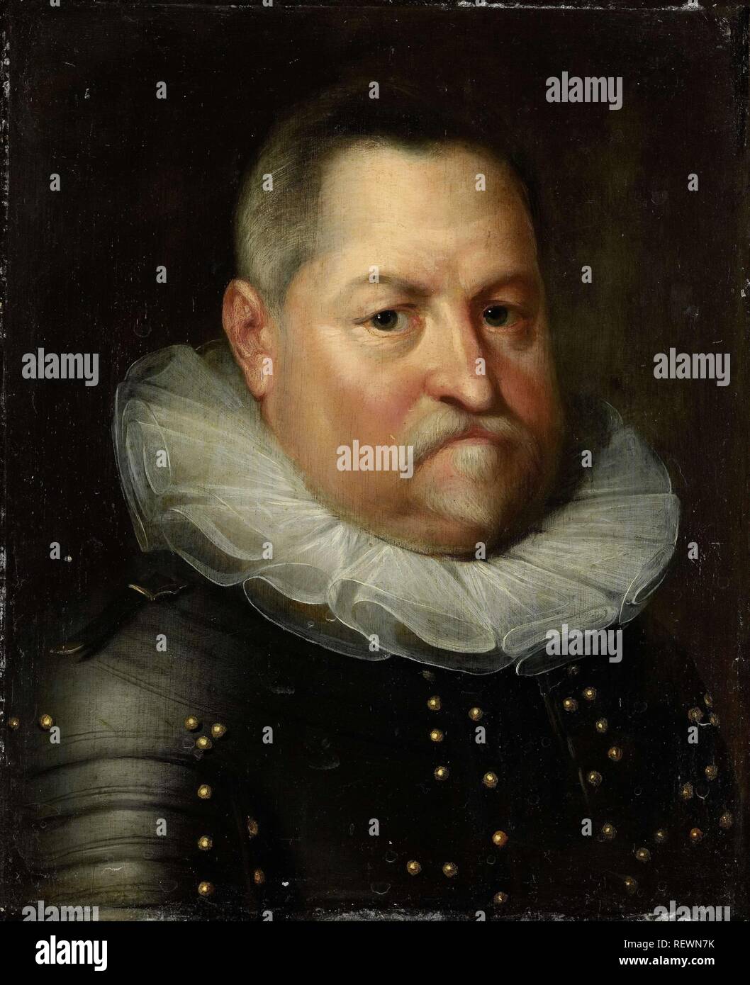 Portrait von Graf Johann von Nassau, bekannt als Johannes der Alten. Dating: C. 1610 - C. 1620. Maße: Support: h 30,2 cm x B 24,1 cm, T 1,0 cm, d 0,5 cm. Museum: Rijksmuseum, Amsterdam. Autor: Jan Antonisz van Ravesteyn (Werkstatt). Stockfoto