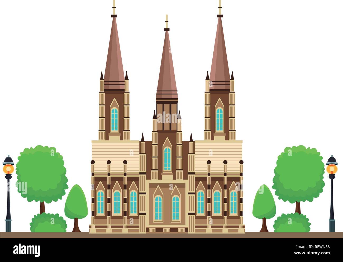 Gotische Kathedrale Symbol Stock Vektor