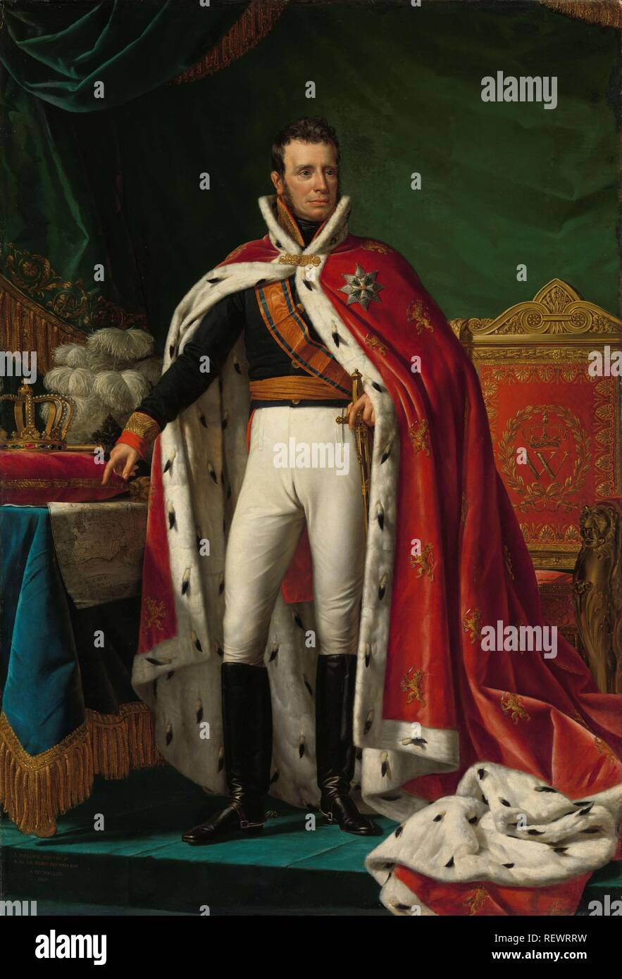 Portrait von Wilhelm I., König der Niederlande. Dating: 1819. Maße: h 227 cm x w 155,5 cm. Museum: Rijksmuseum, Amsterdam. Autor: Joseph Paelinck. Stockfoto