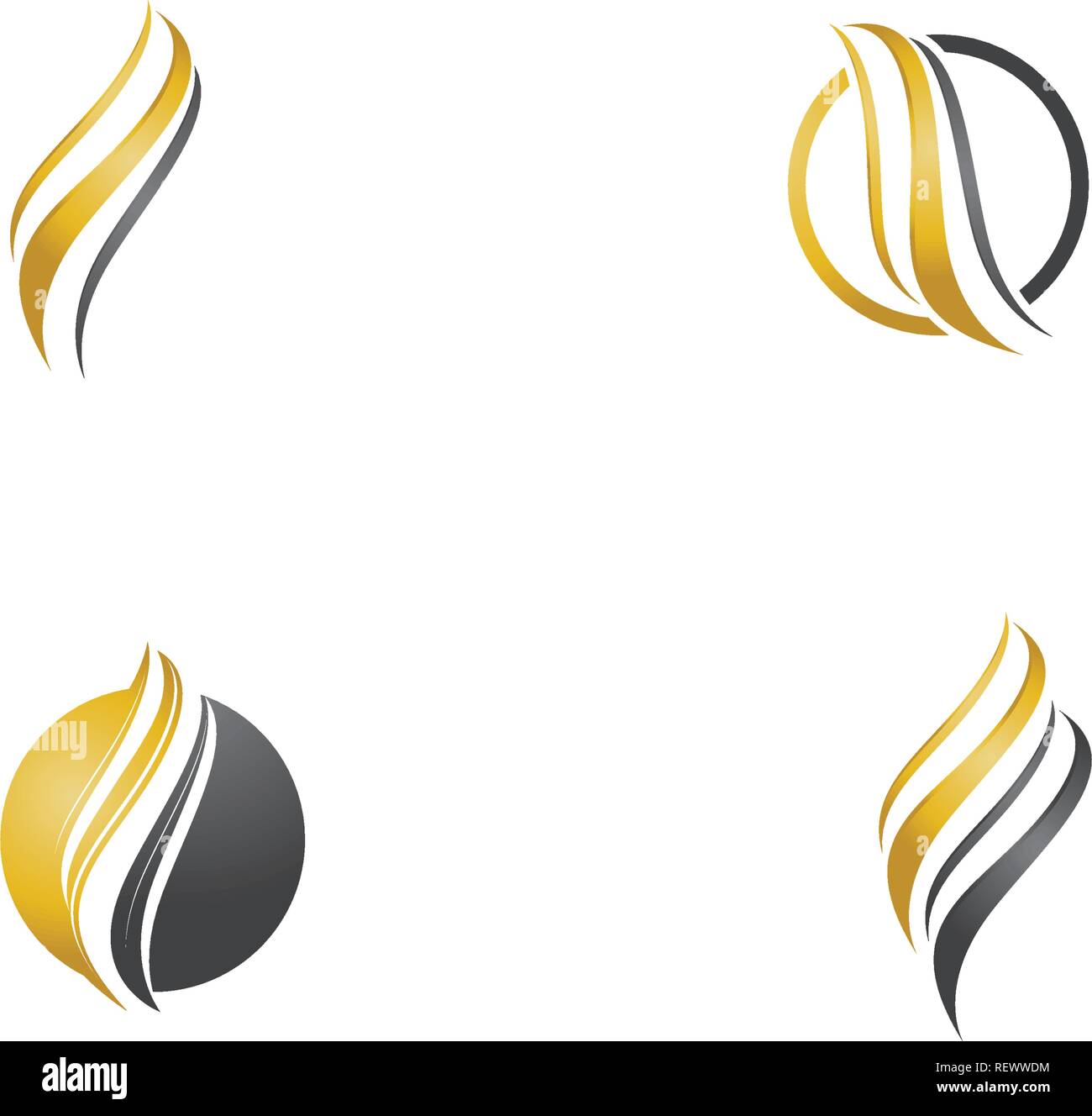 Haar wave Logo und Symbole Stock Vektor