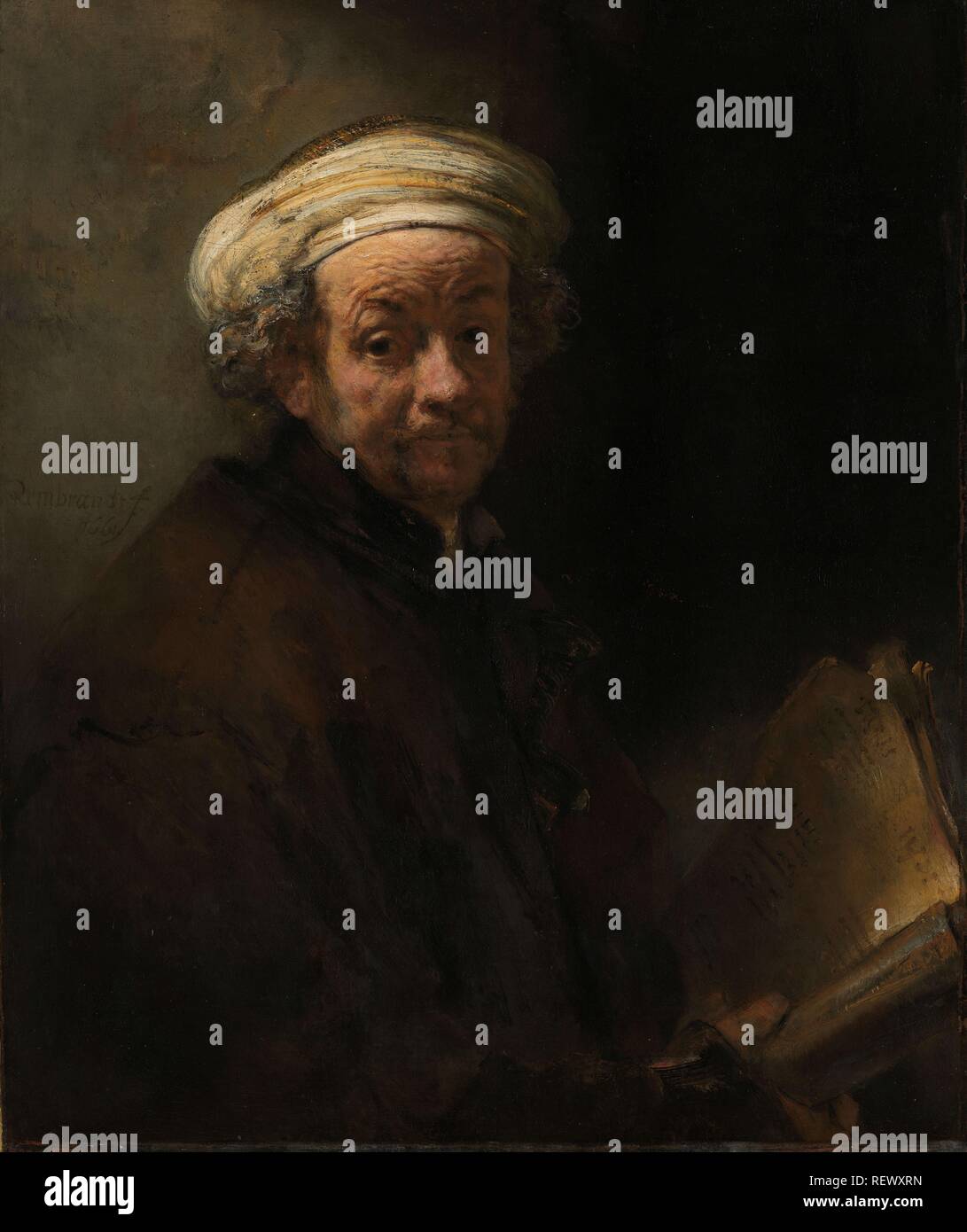 Selbstportrait als der Apostel Paulus. Self Portrait wie der Apostel Paulus. Dating: 1661. Maße: H 91 cm x W 77 cm. Museum: Rijksmuseum, Amsterdam. Thema: Rembrandt, HARMENSZOON VAN RIJN. Rembrandt van Rhijn. Stockfoto