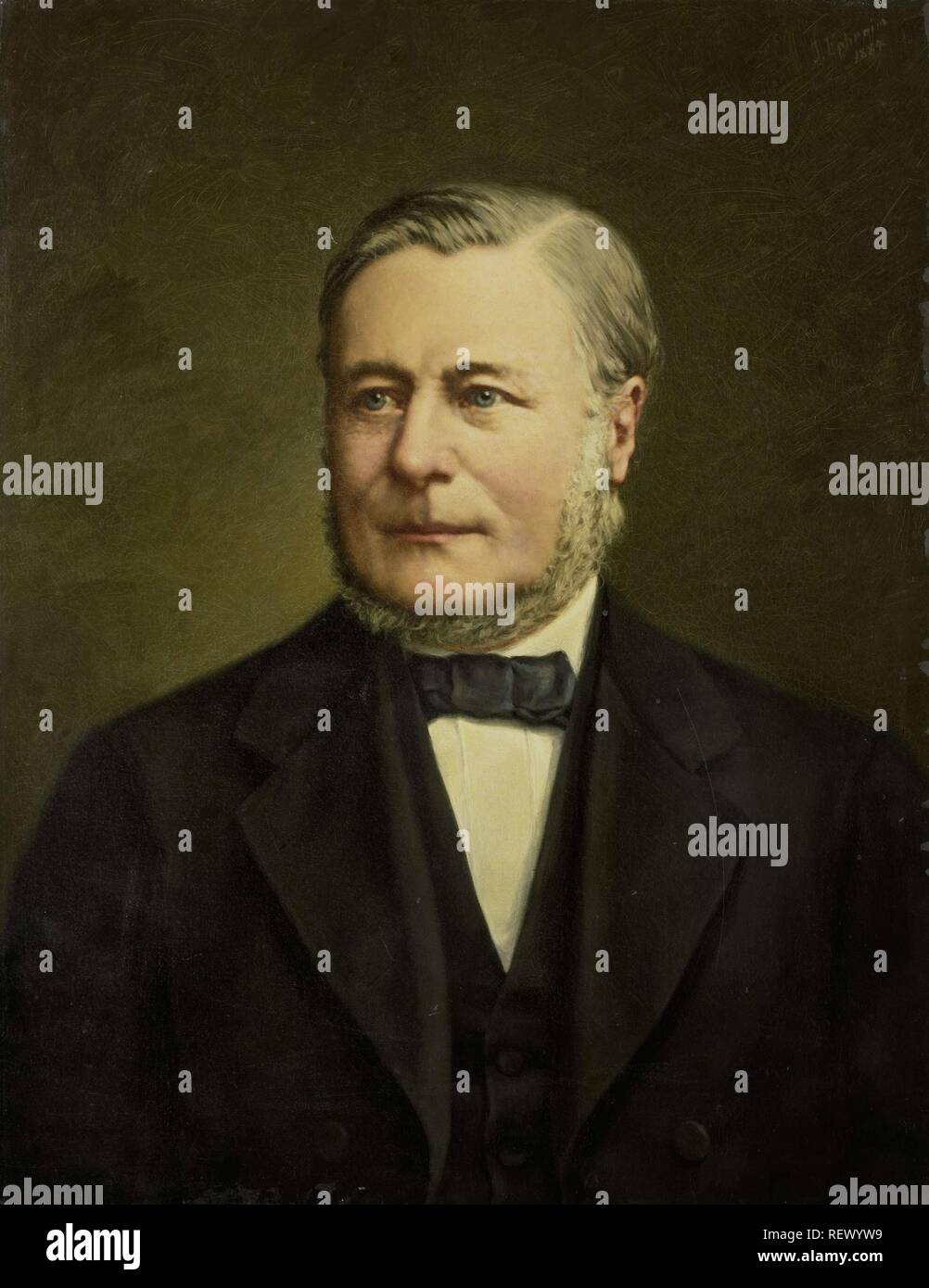 Portrait von Pieter Hendrik van Gelder (1822-1883). Dating: 1887. Ort: Niederlande. Maße: H 66,7 cm x W 52,3 cm x T 3,1 cm, H 75,3 cm x W 60,9 cm x T 10 cm. Museum: Rijksmuseum, Amsterdam. Autor: J. Ephraim (auf Objekt erwähnt). Stockfoto