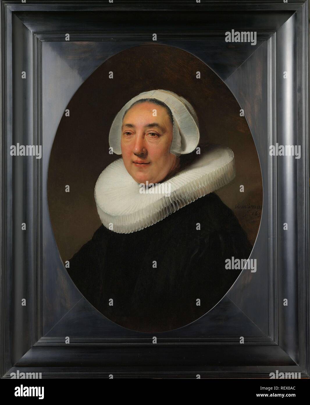Portrait von haesje Jacobsdr van Cleyburg. Portrait van Haesje Jacobsdr van Cleyburgh. Dating: 1634. Maße: H 68,6 cm x W 53,4 cm. Museum: Rijksmuseum, Amsterdam. Thema: Rembrandt van Rijn (auf Objekt erwähnt). Stockfoto