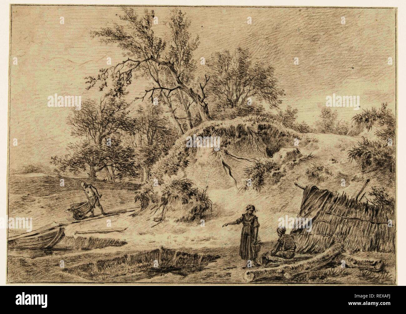 Die zanderij des Herrn hoffen. Verfasser der Stellungnahme: Pieter Pietersz. Barbiers. Dating: C. 1759 - 1842. Maße: H 216 mm x B 300 mm. Museum: Rijksmuseum, Amsterdam. Stockfoto