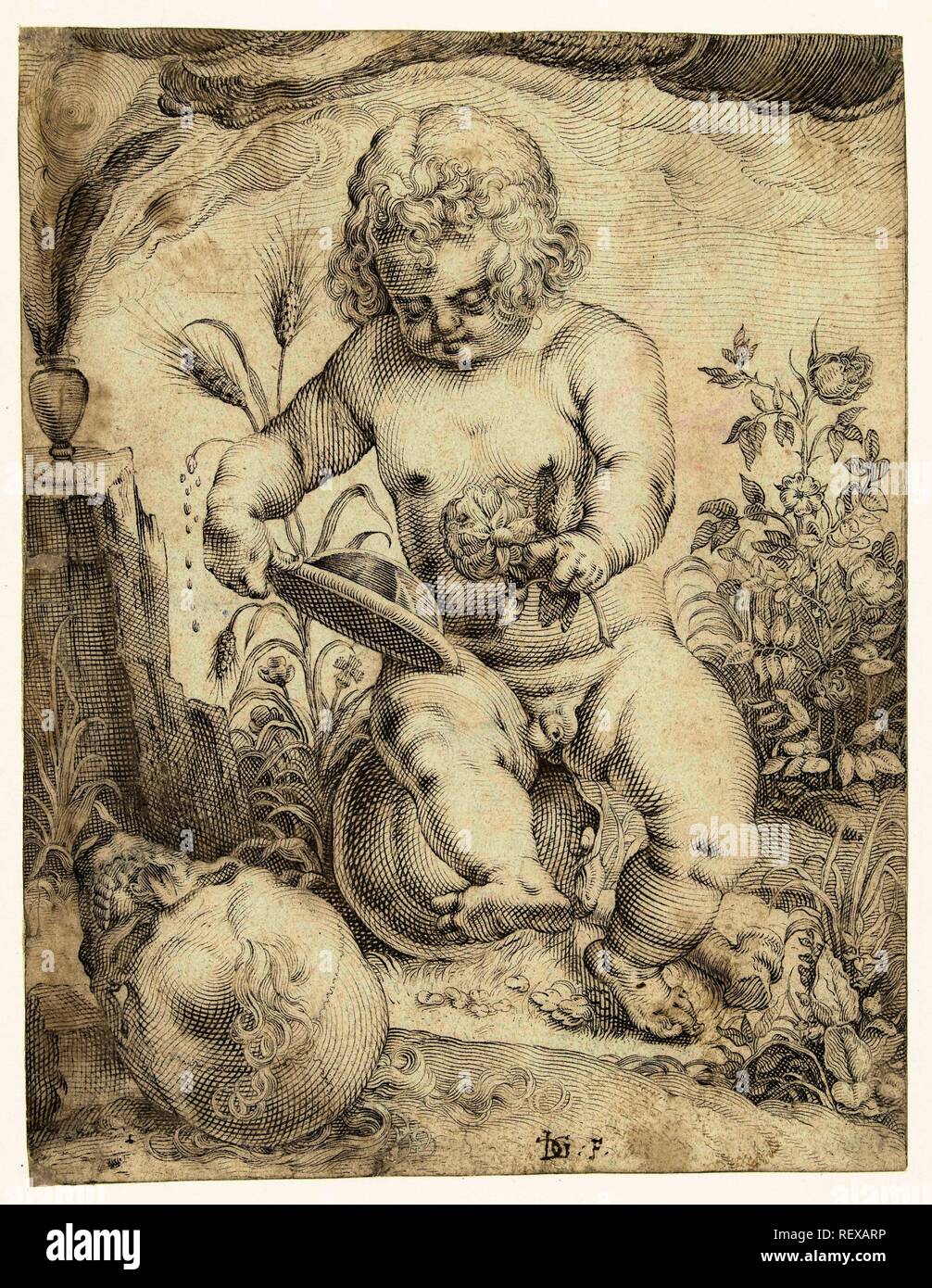 Vanitas. Verfasser der Stellungnahme: Jacob de Gheyn (II). Datierung: 1580 - 1595. Maße: H 169 mm x B 129 mm. Museum: Rijksmuseum, Amsterdam. Stockfoto