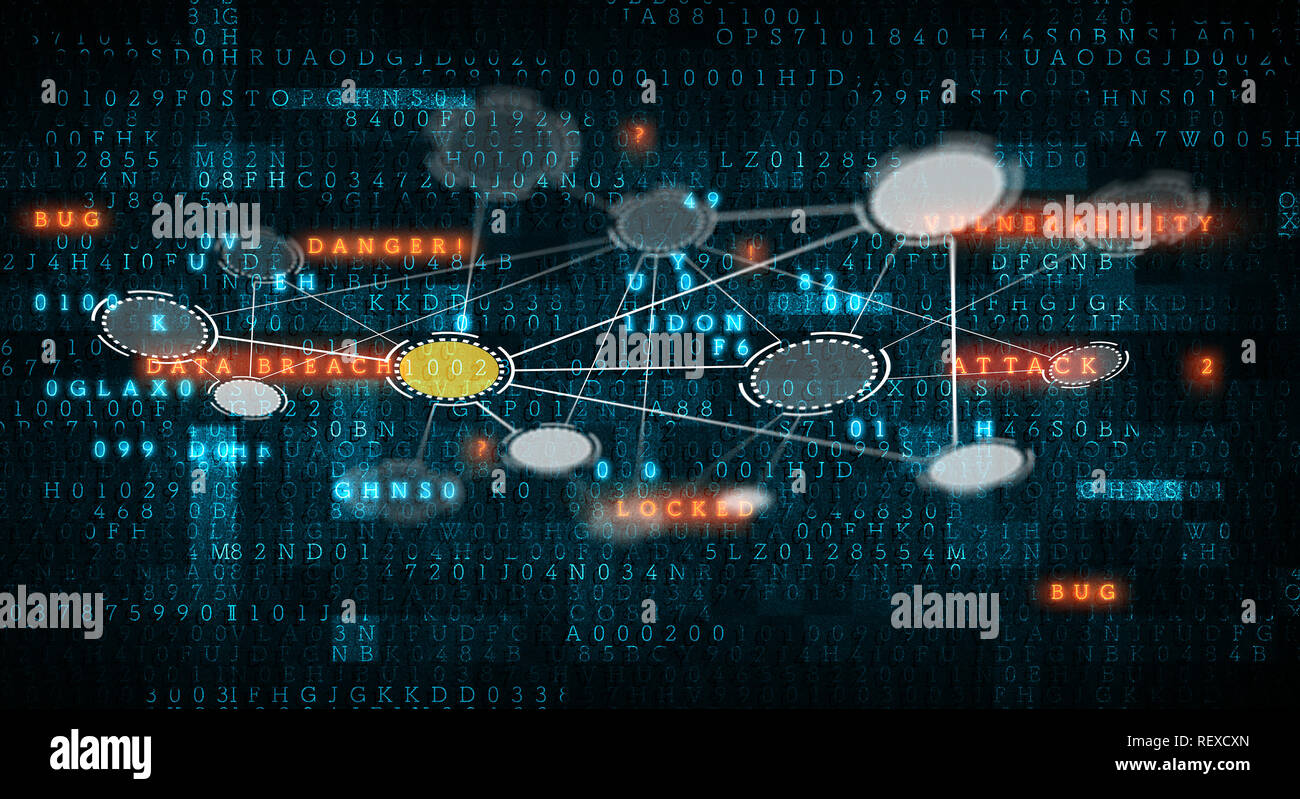 Konzept der sozialen Verbindung mit Net auf dunklem Hintergrund. 3D-Rendering Stockfoto