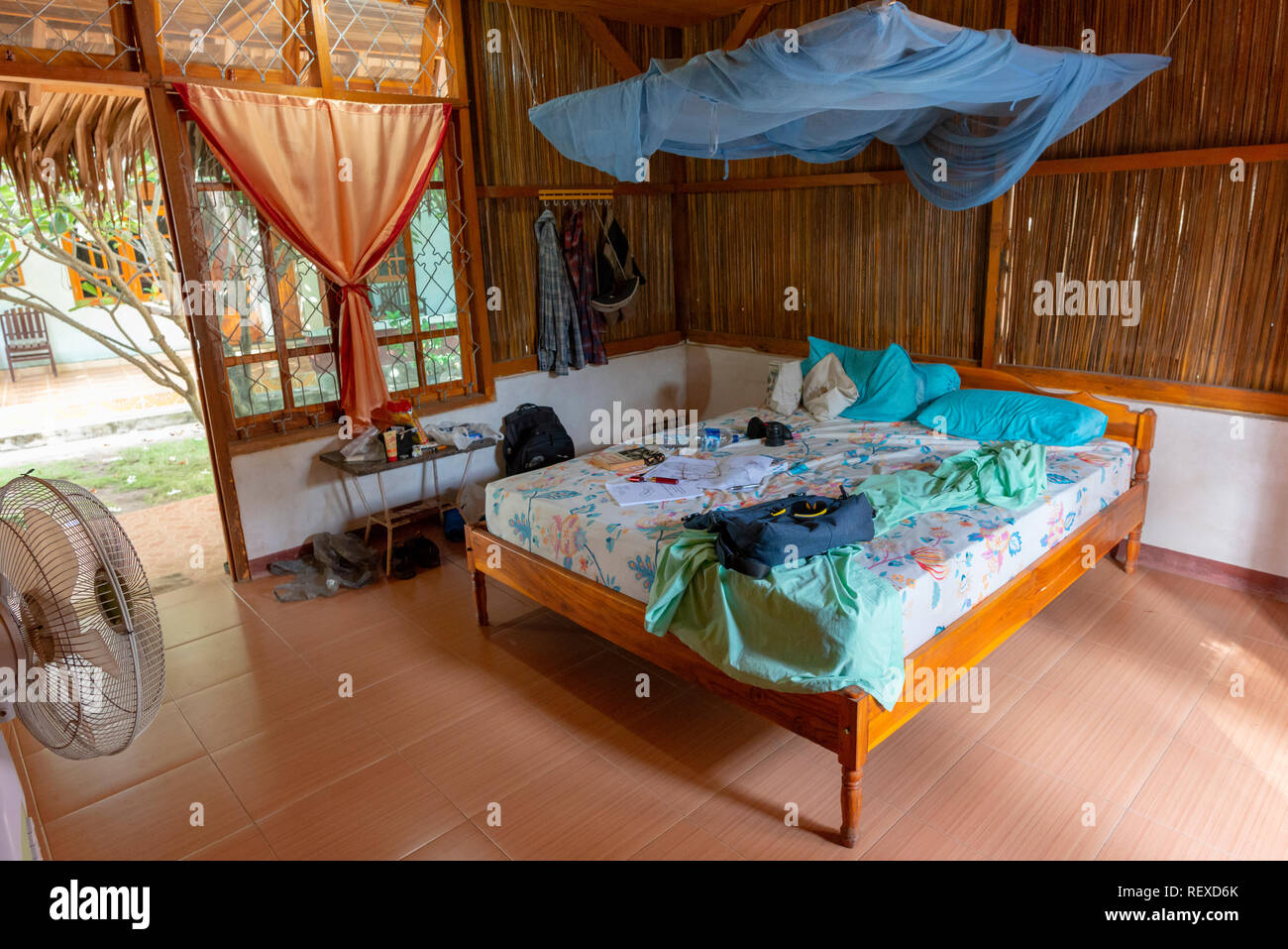 Einfache, aber komfortable Unterkunft für Rucksacktouristen in Nemberala. Stockfoto