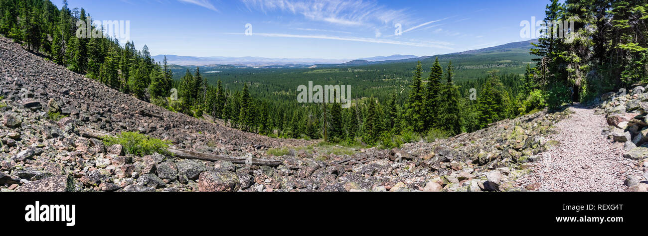 Wanderweg nach oben Black Butte, in der Nähe von Shasta Berg, Siskiyou County, Nordkalifornien Stockfoto