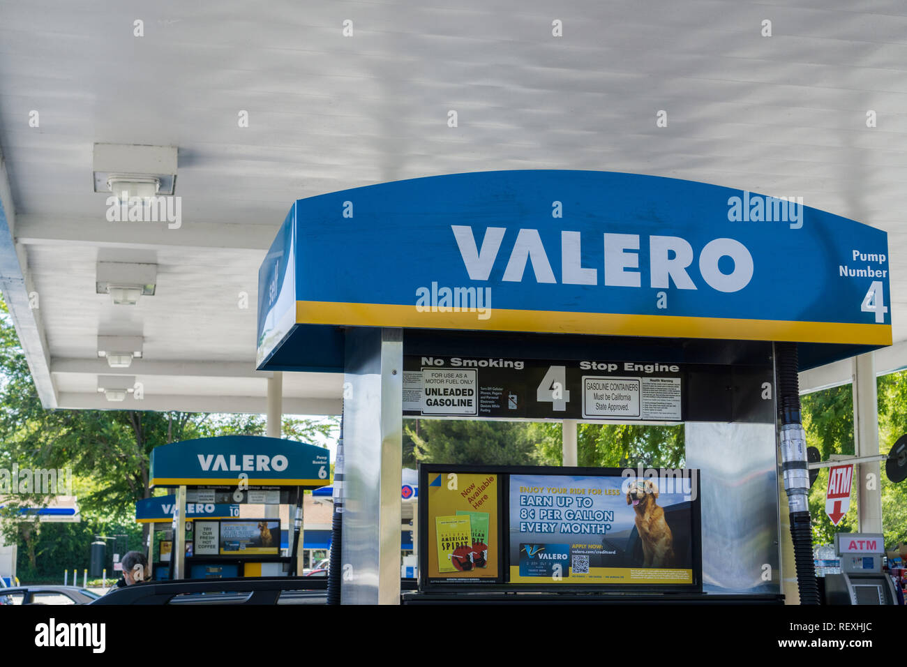 August 6, 2017 Mountain View/CA/USA - Valero Tankstelle Stockfoto