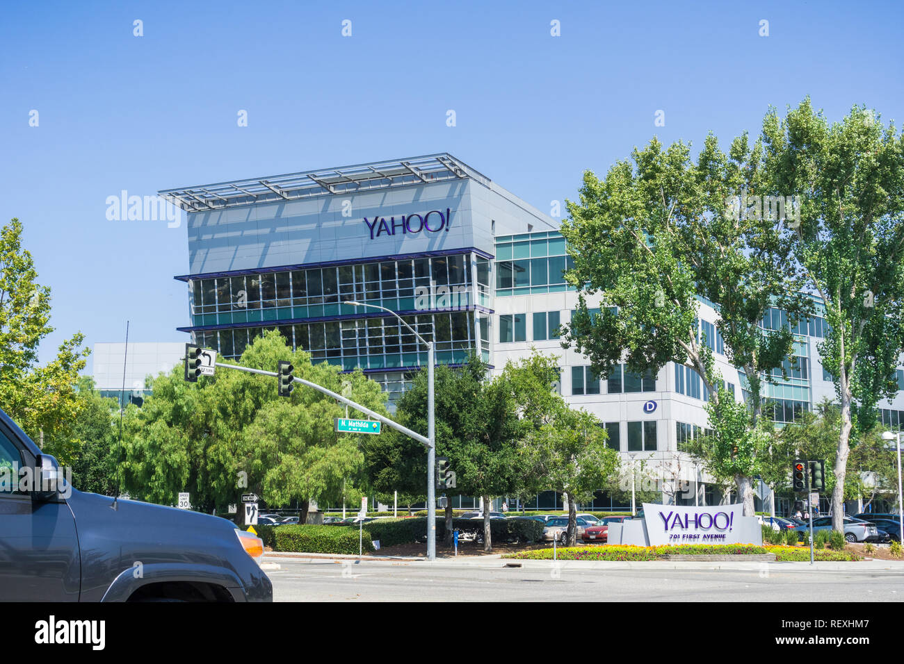 August 17, Sunnyvale 2017/CA/USA - Yahoo Hauptsitz im Silicon Valley Stockfoto