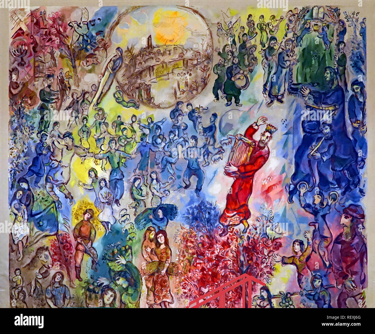 Das israelische Parlament, die Knesset bekannt, ist mit riesigen Gobelins von Marc Chagall Darstellung biblischer Szenen dekoriert. Stockfoto