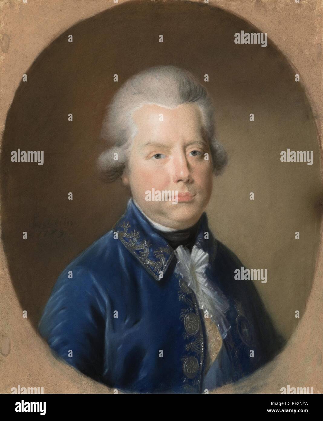 Porträts der Familie des Stadthalter. Willem V (1748-1806), Prins van Oranje-Nassau. Verfasser der Stellungnahme: Johann Friedrich August Tischbein. Dating: 1789. Maße: H 62,7 cm x W 52,4 cm; w 10,3 kg. Museum: Rijksmuseum, Amsterdam. Stockfoto