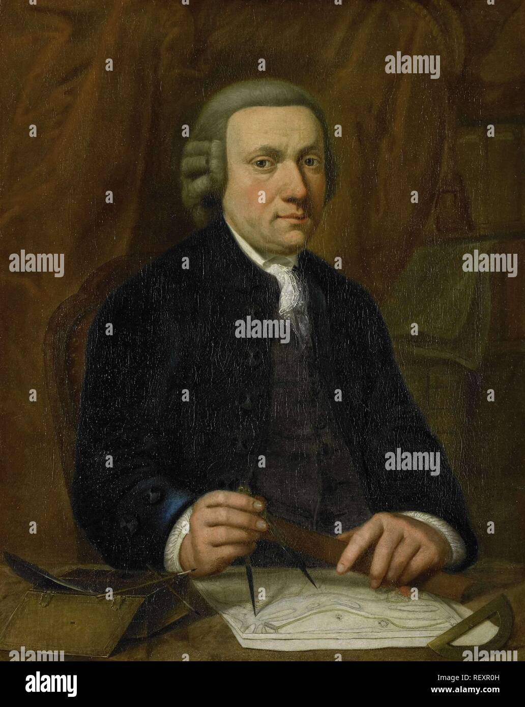 Portrait von Barend Goudriaan Ariesz. Dating: 1776. Maße: H 77 cm x W 61,5 cm; d6 cm x T 14,5 cm. Museum: Rijksmuseum, Amsterdam. Autor: Cornelis van Cuylenburgh (II) (auf Objekt erwähnt). Stockfoto