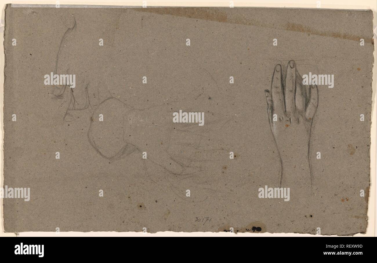 Studium der Hände. Verfasser der Stellungnahme: Jan Adam Kruseman. Datierung: 1814 - 1862. Maße: H 360 mm x B 580 mm. Museum: Rijksmuseum, Amsterdam. Stockfoto